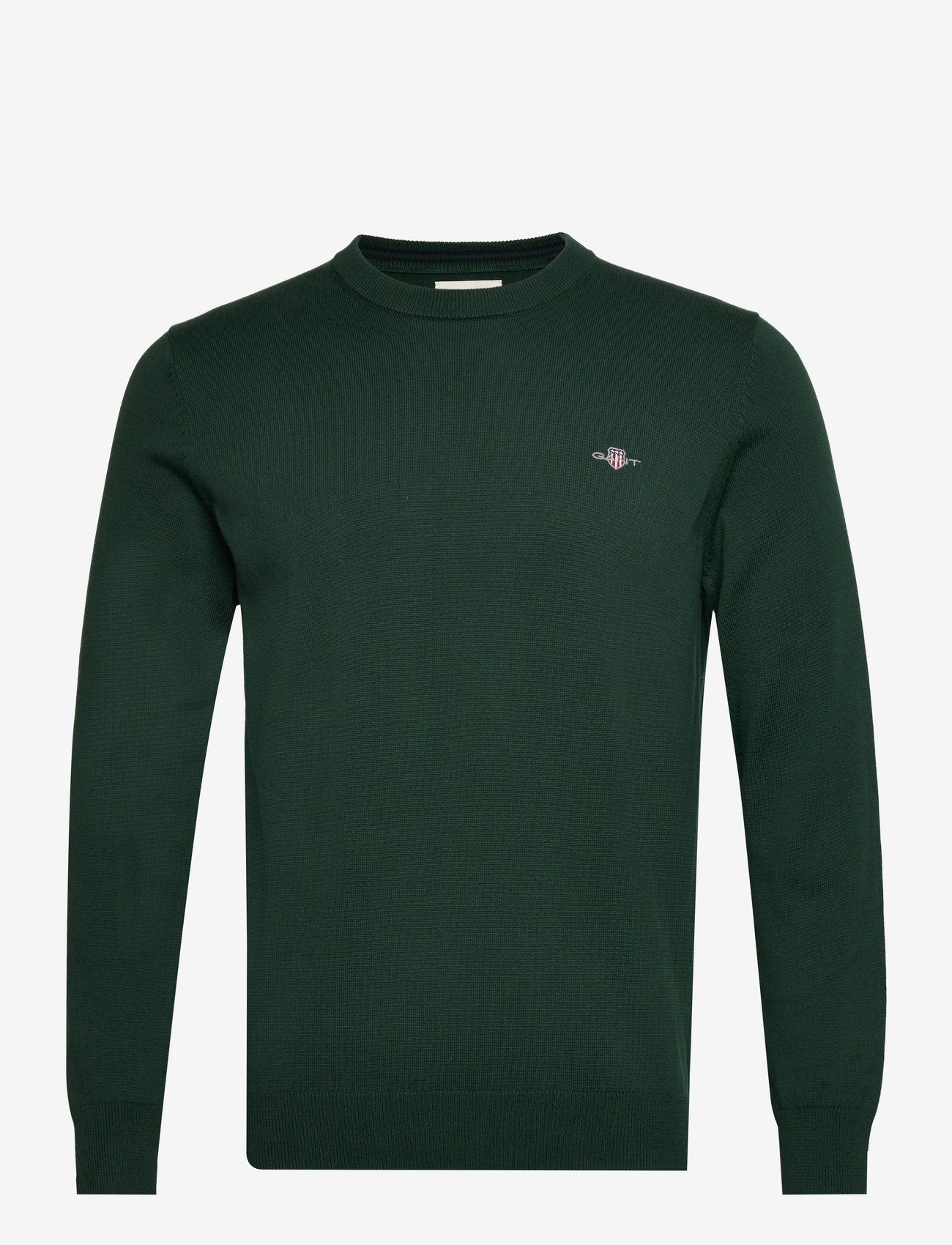 GANT - CLASSIC COTTON C-NECK - knitted round necks - tartan green - 1