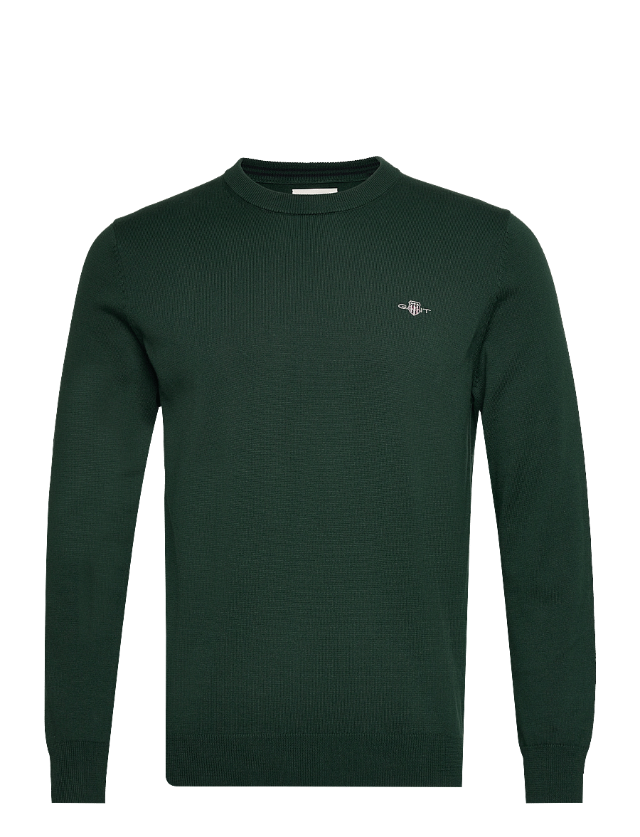Gant - CLASSIC COTTON C-NECK - round necks - tartan green - 1