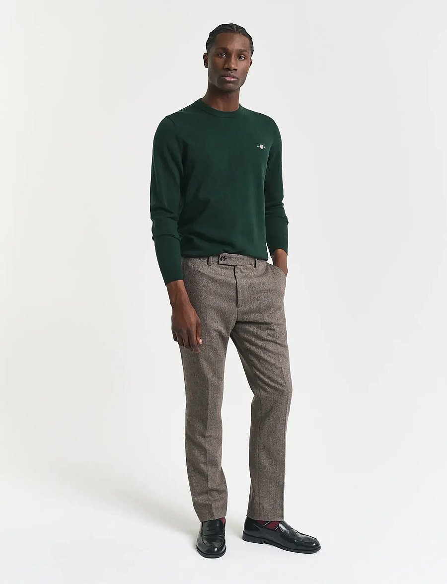 Gant - CLASSIC COTTON C-NECK - round necks - tartan green - 5