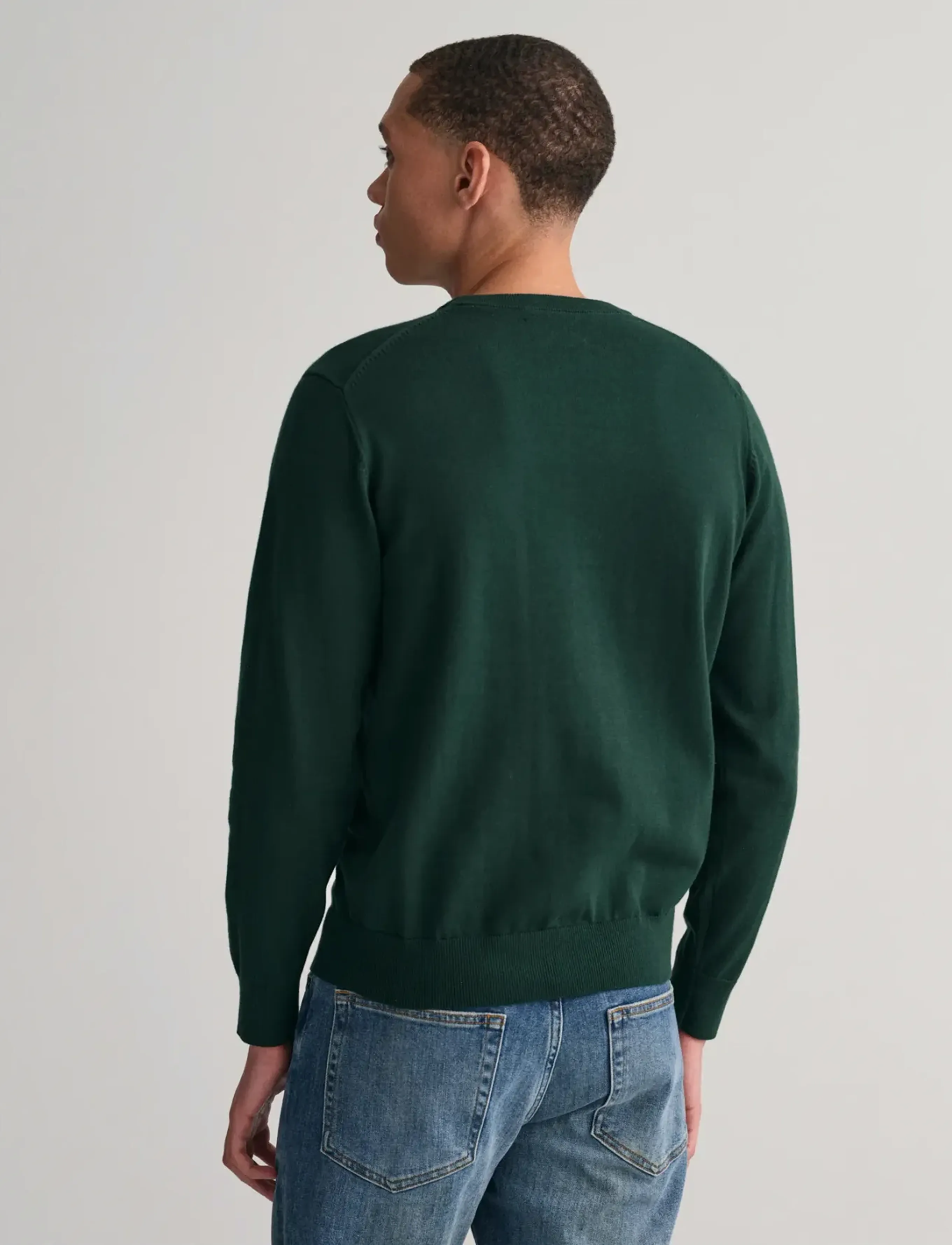 Gant Classic Cotton C-Neck långärmade t-shirts herr – bild 6
