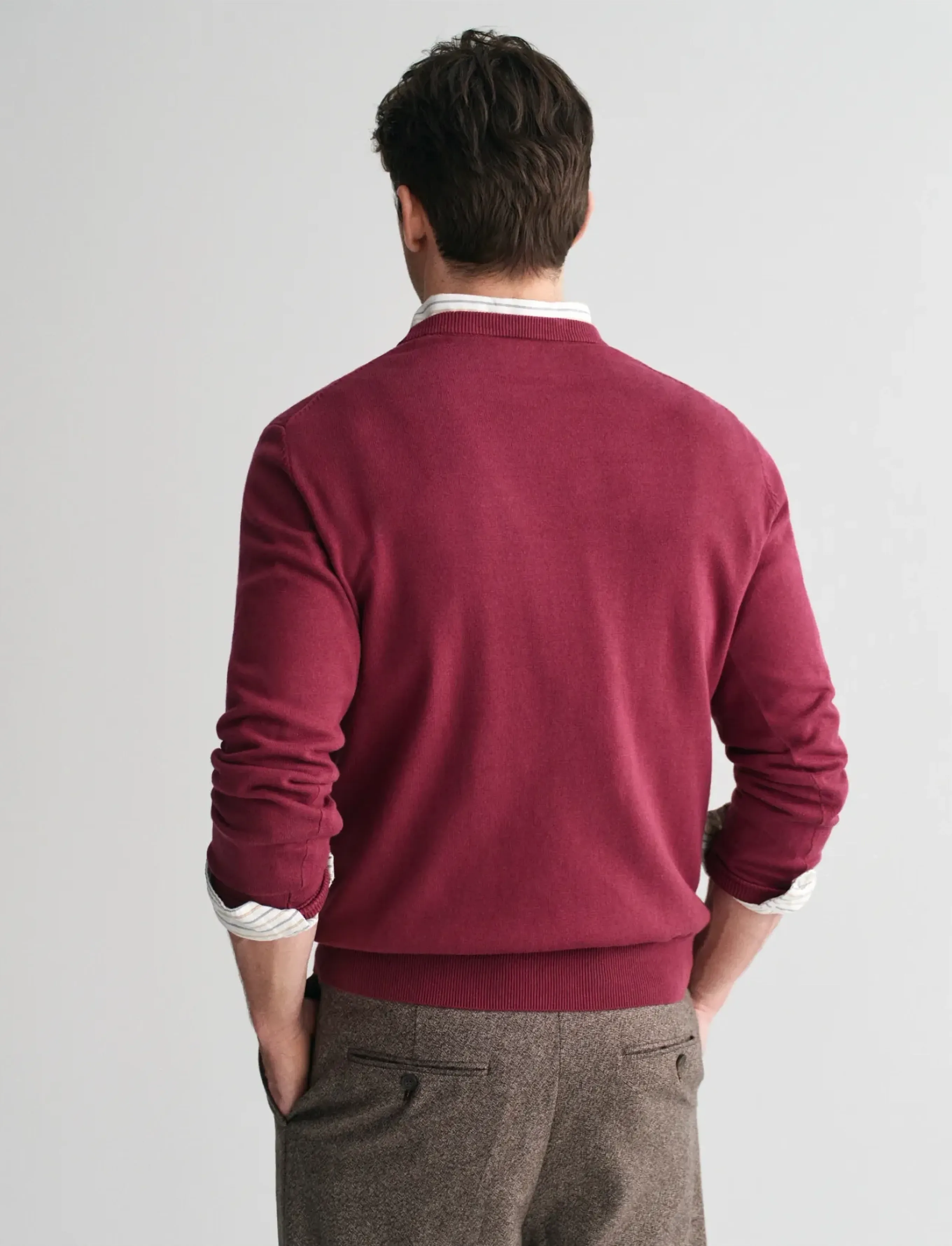 Gant - CLASSIC COTTON C-NECK - round necks - wine red - 3