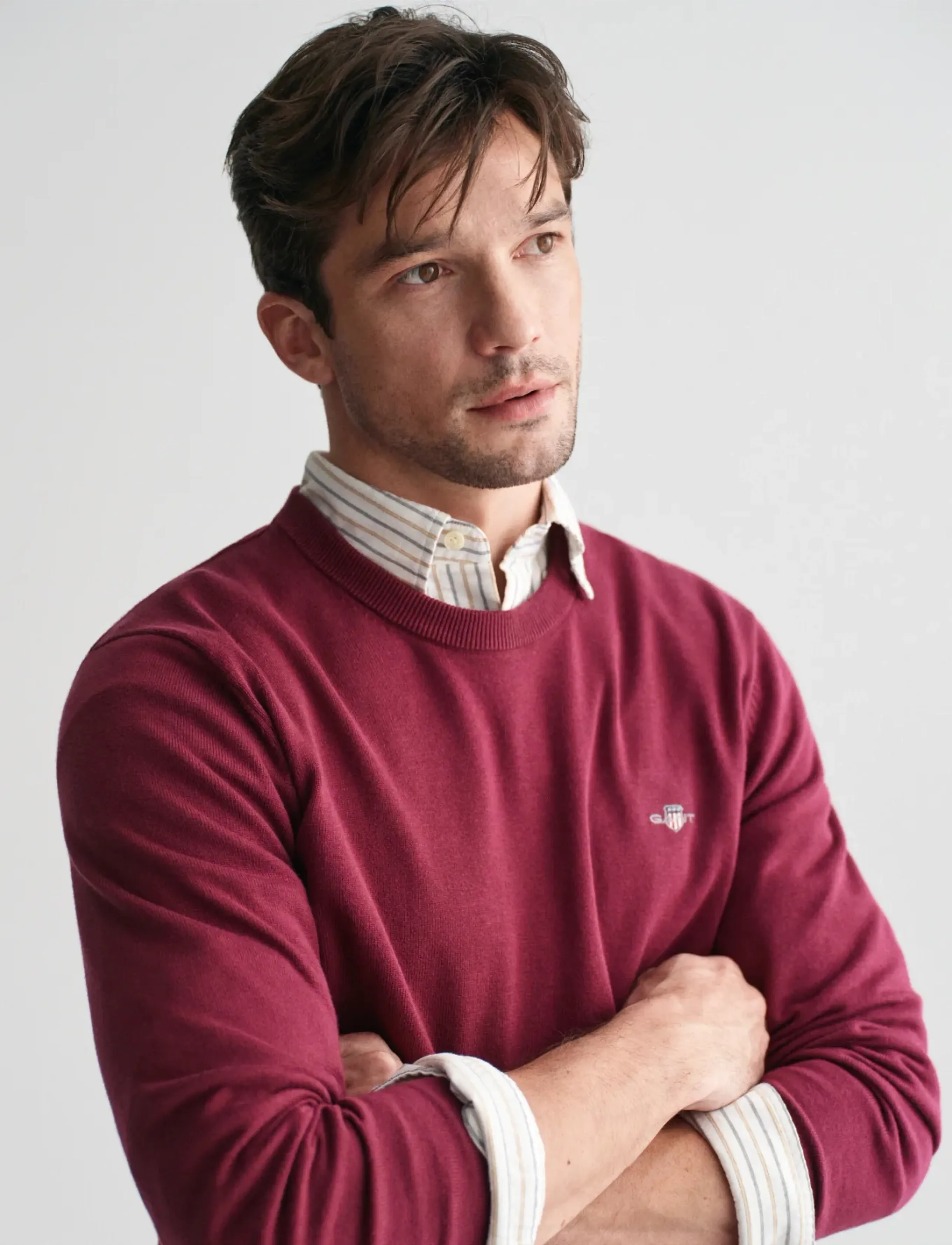 Gant - CLASSIC COTTON C-NECK - round necks - wine red - 4