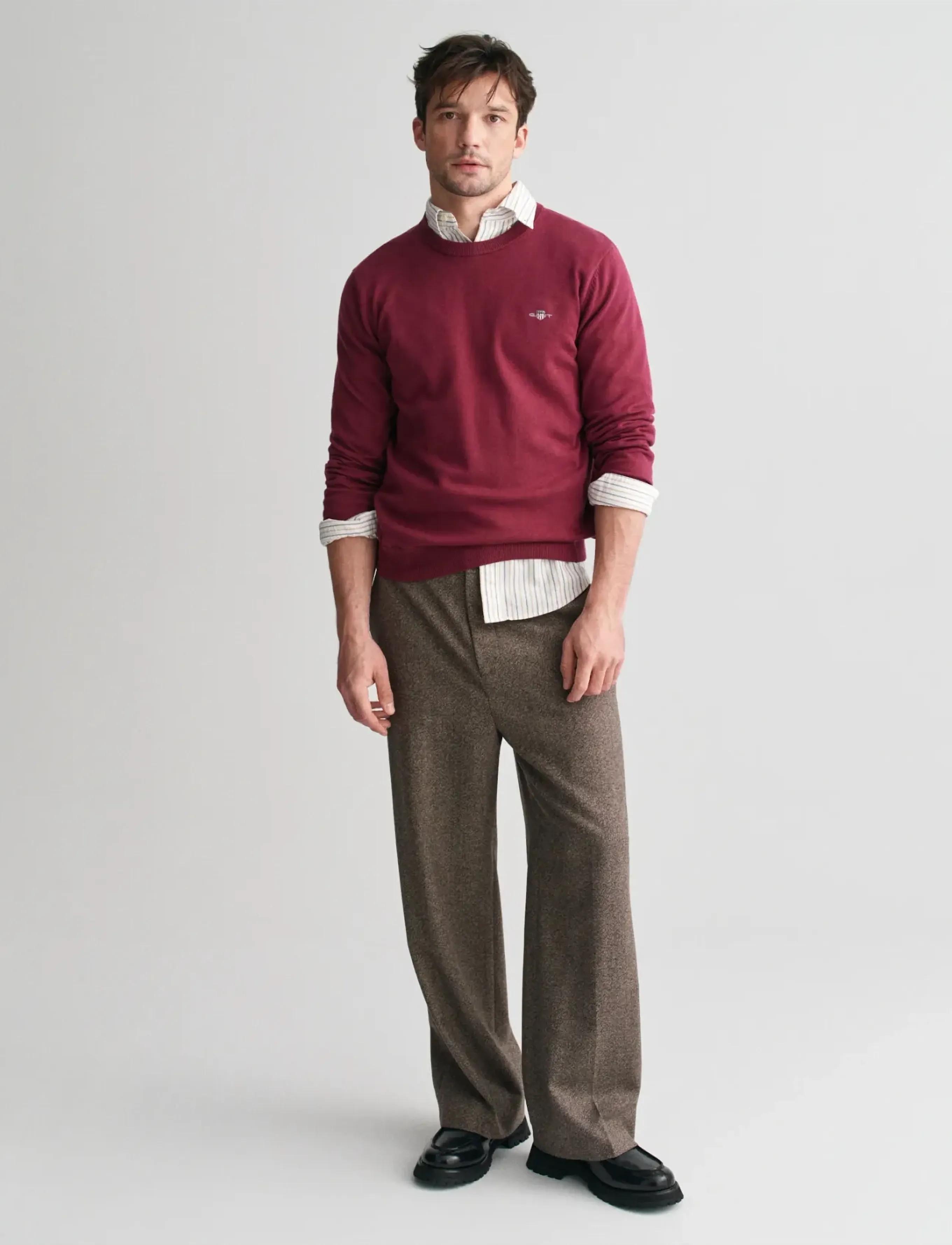 Gant - CLASSIC COTTON C-NECK - round necks - wine red - 5
