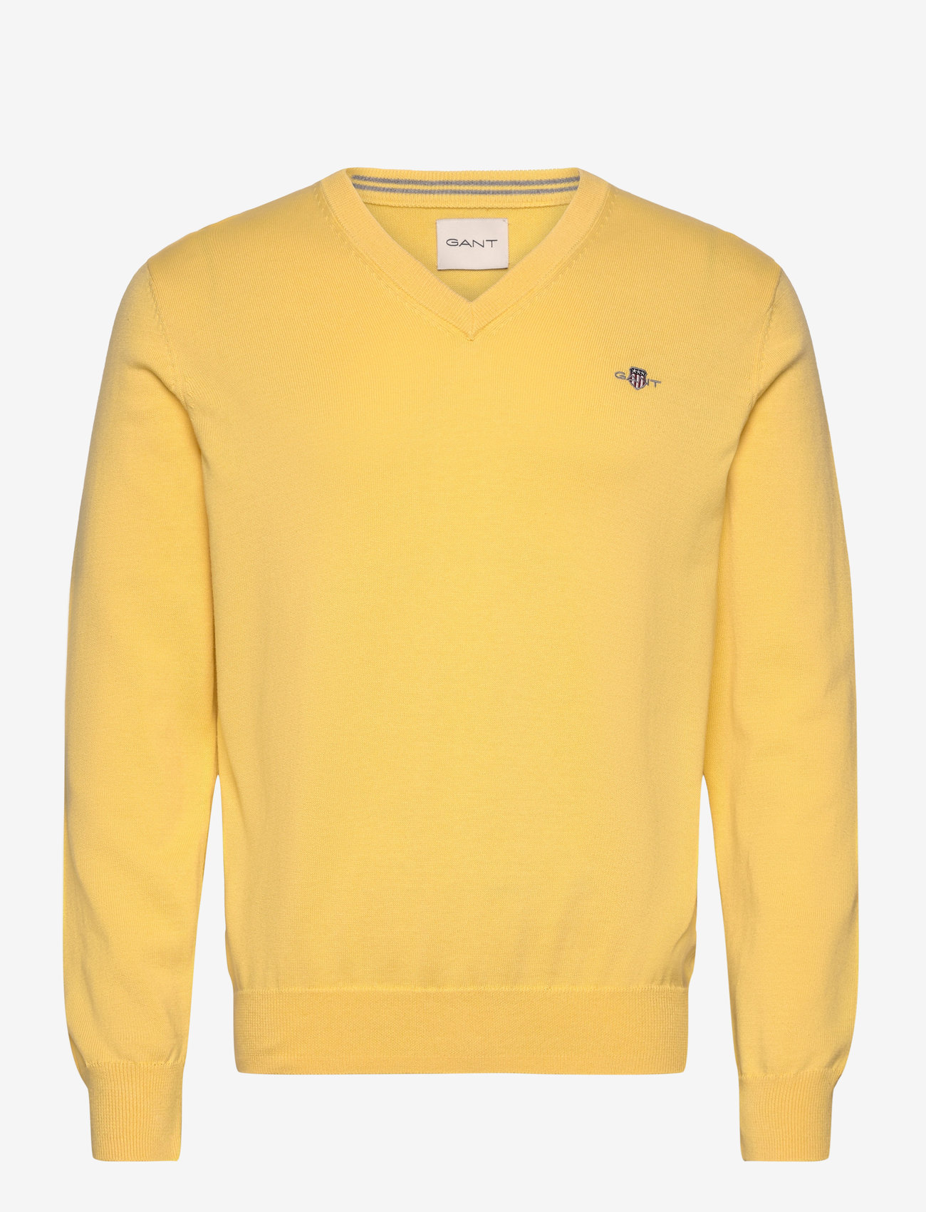 GANT - CLASSIC COTTON V-NECK - v-kaelusega kudumid - banana yellow - 0