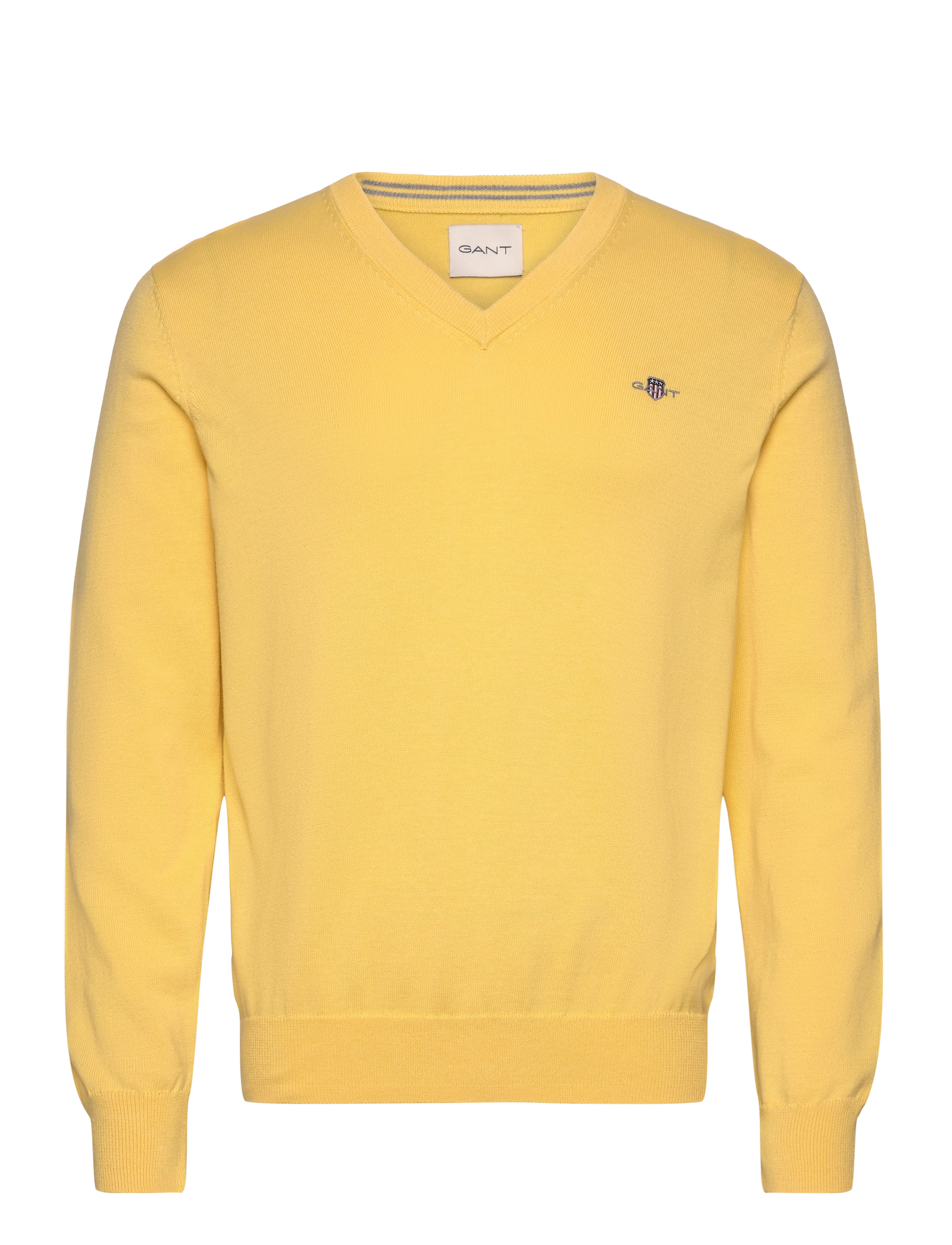 Gant - CLASSIC COTTON V-NECK - v-ausschnitt - banana yellow - 0
