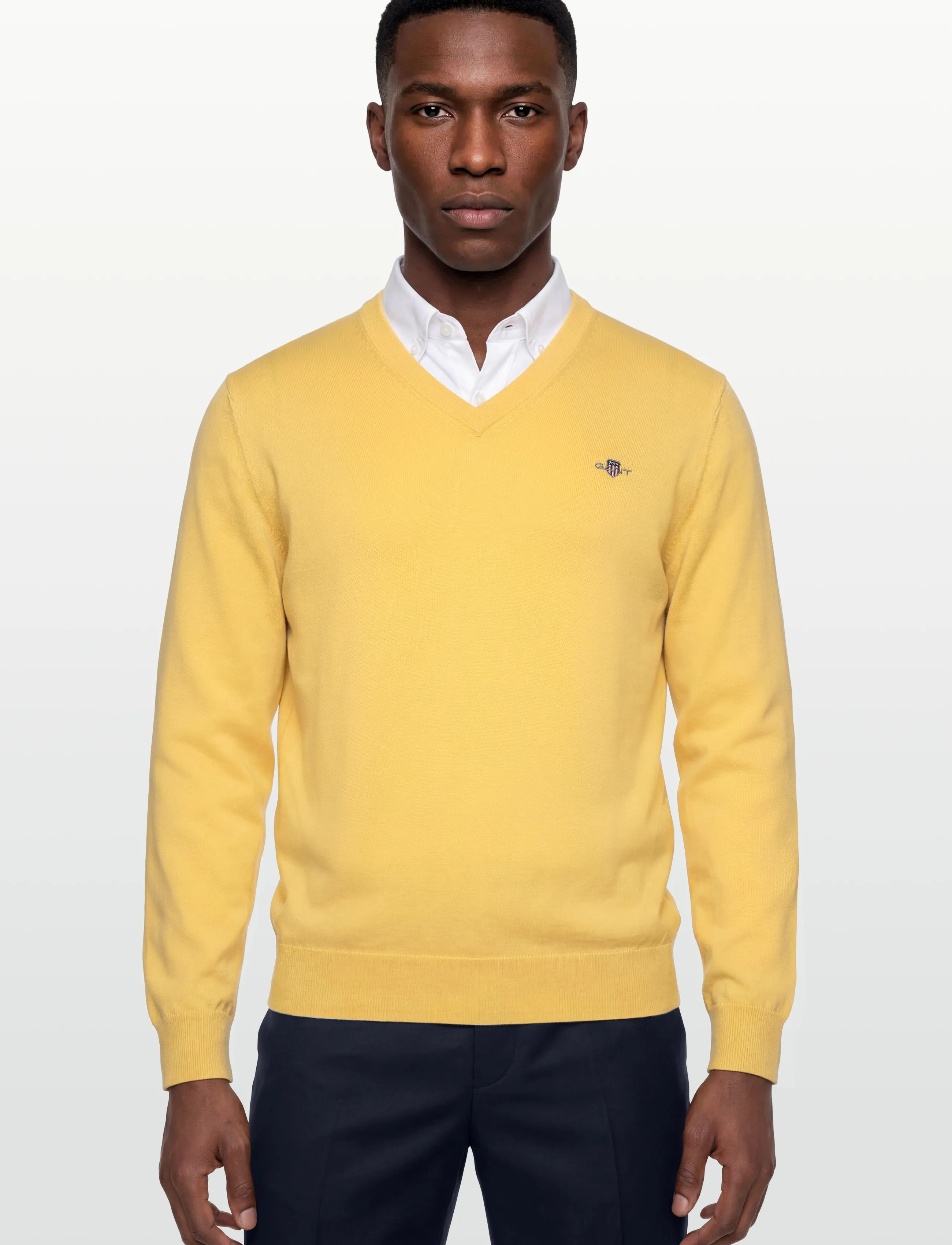Gant - CLASSIC COTTON V-NECK - trøjer - banana yellow - 3