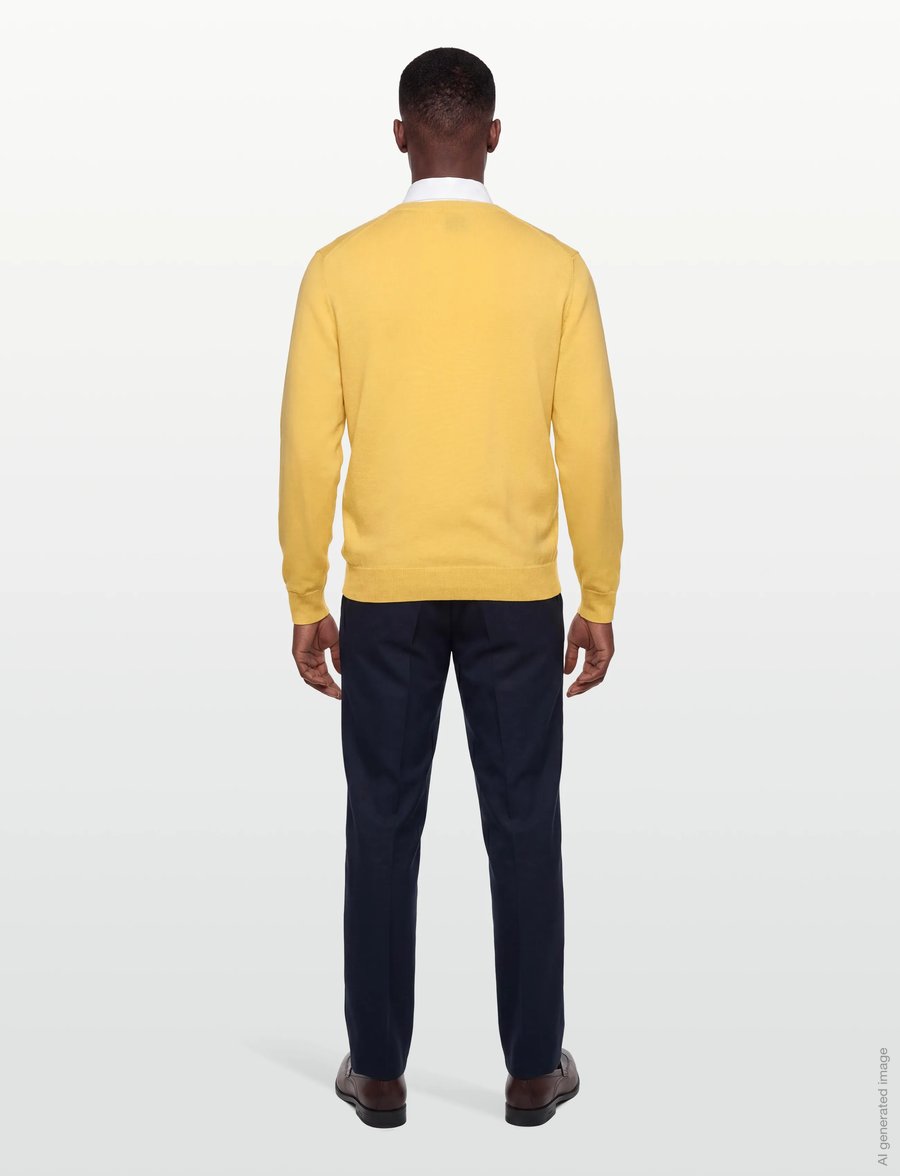 Gant - CLASSIC COTTON V-NECK - swetry w serek - banana yellow - 4