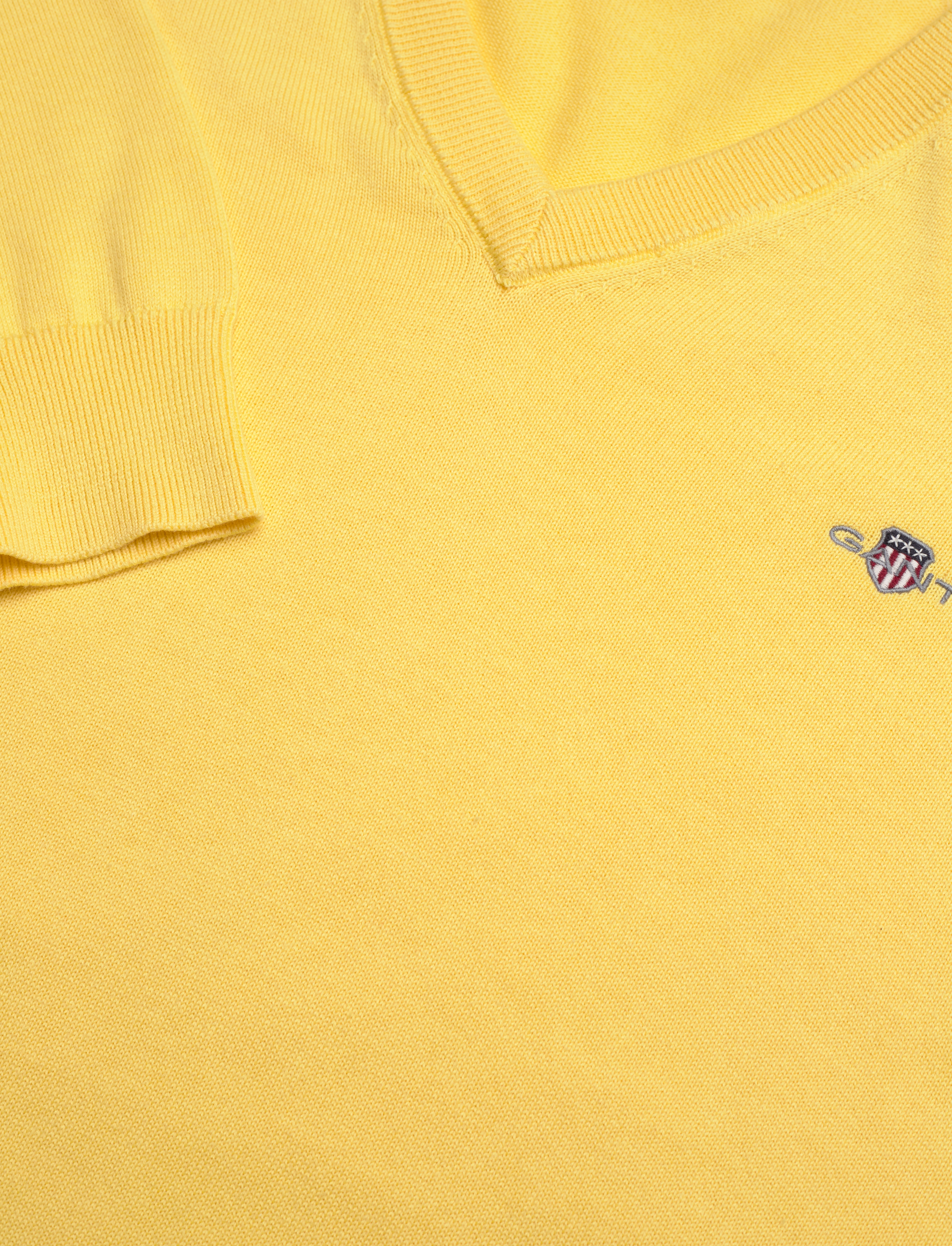 Gant - CLASSIC COTTON V-NECK - v-ausschnitt - banana yellow - 2
