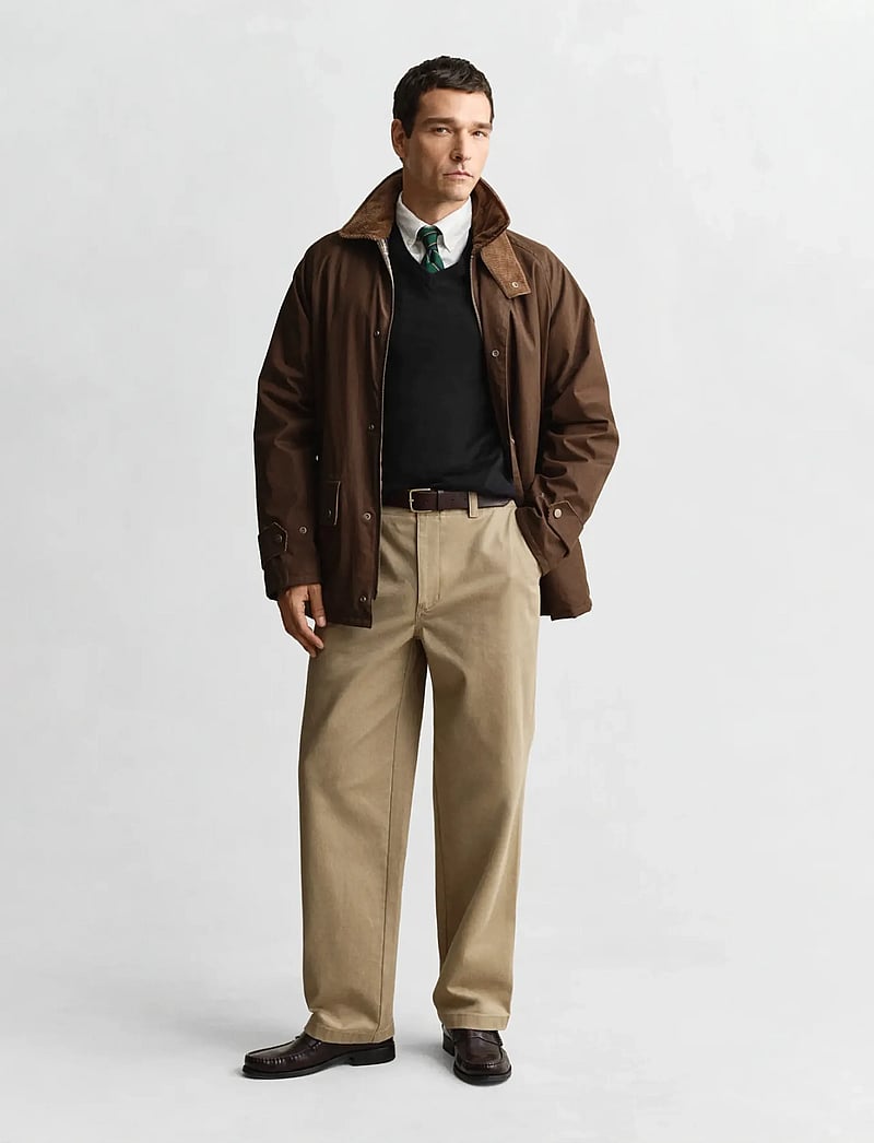 GANT - CLASSIC COTTON V-NECK - v-ringat - black - 5