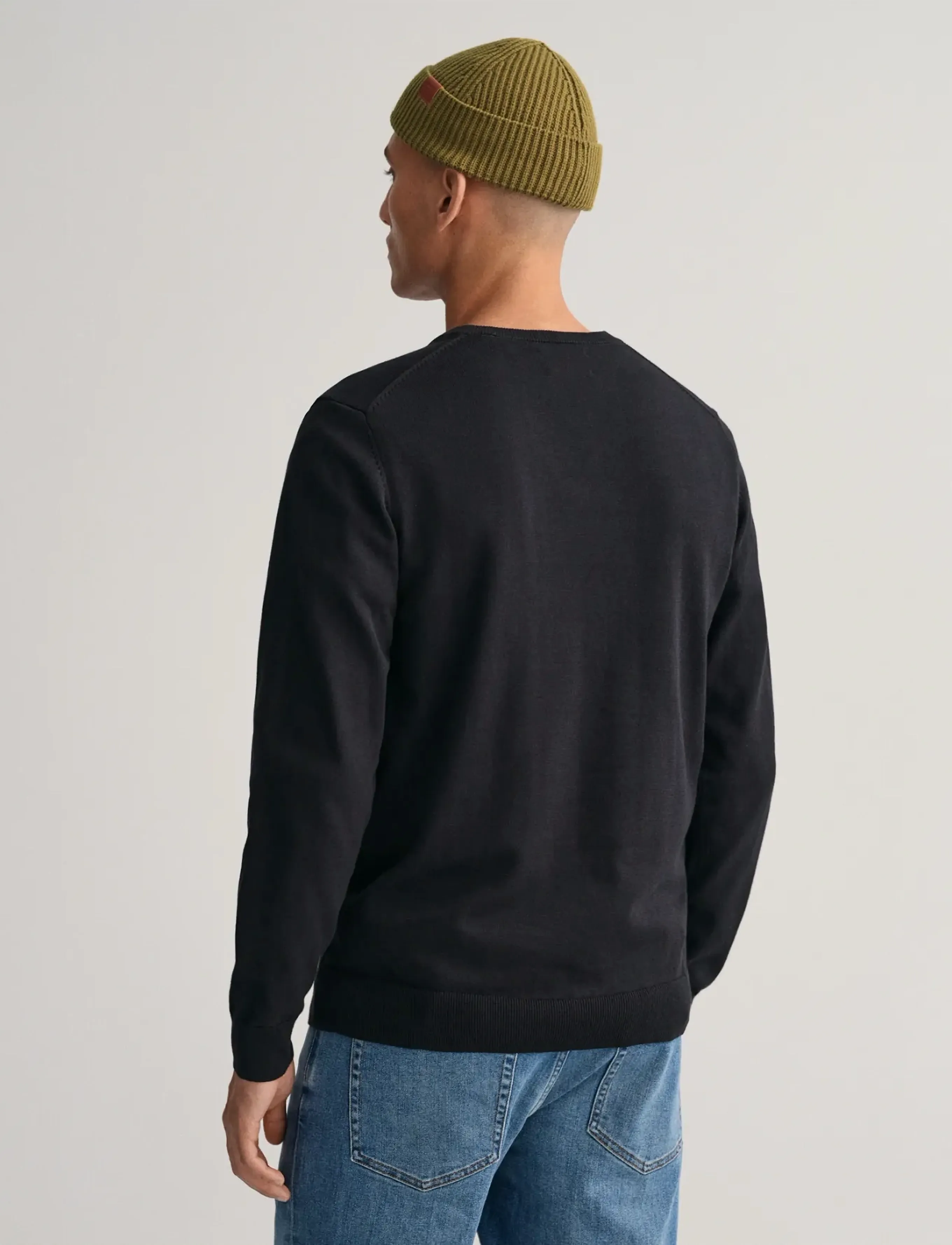 Gant CLASSIC COTTON V-NECK - Knitwear - BLACK / black