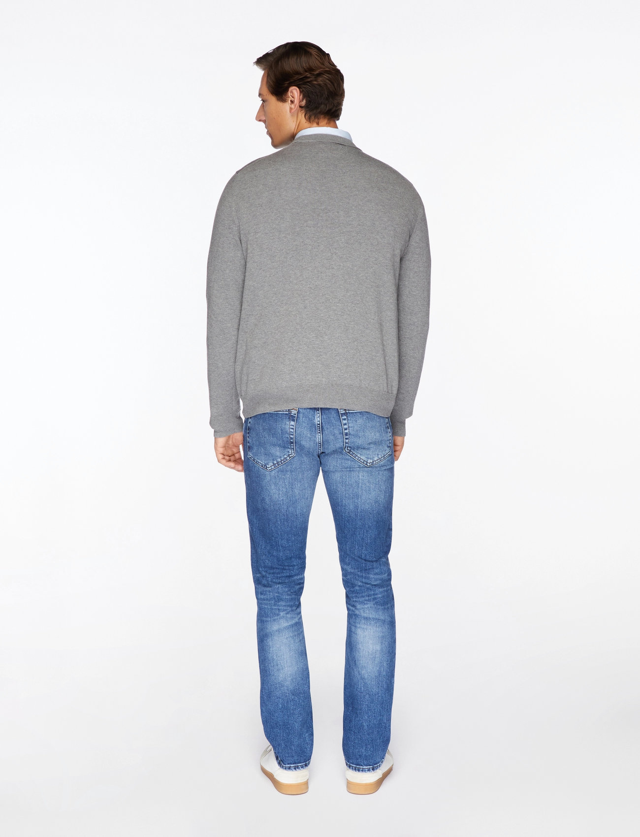 GANT - CLASSIC COTTON V-NECK - v-ausschnitt - dark grey melange - 3