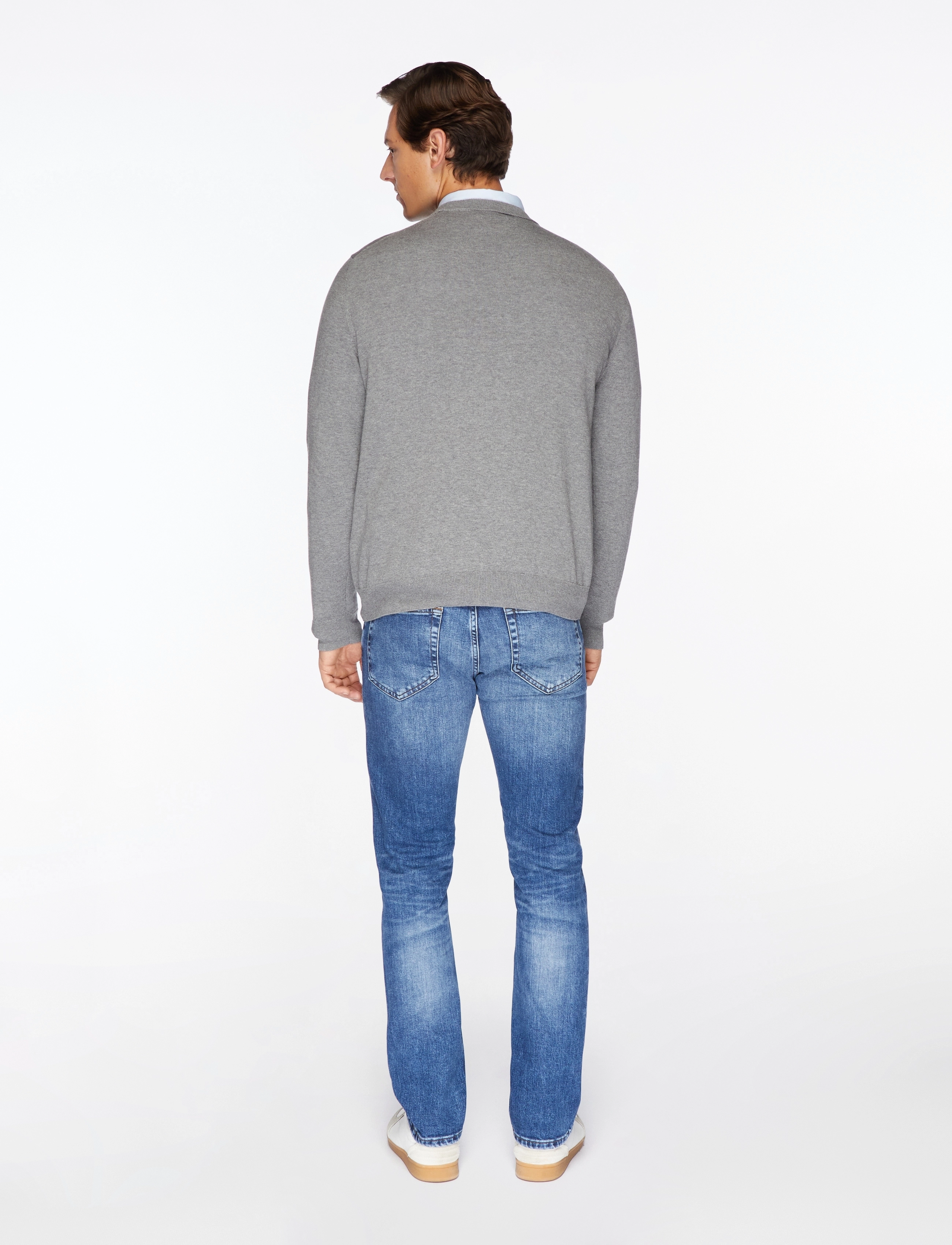 Gant - CLASSIC COTTON V-NECK - megztiniai su v formos apykakle - dark grey melange - 3