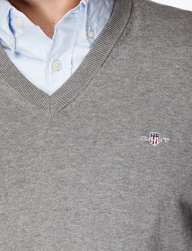 GANT - CLASSIC COTTON V-NECK - v-ausschnitt - dark grey melange - 5