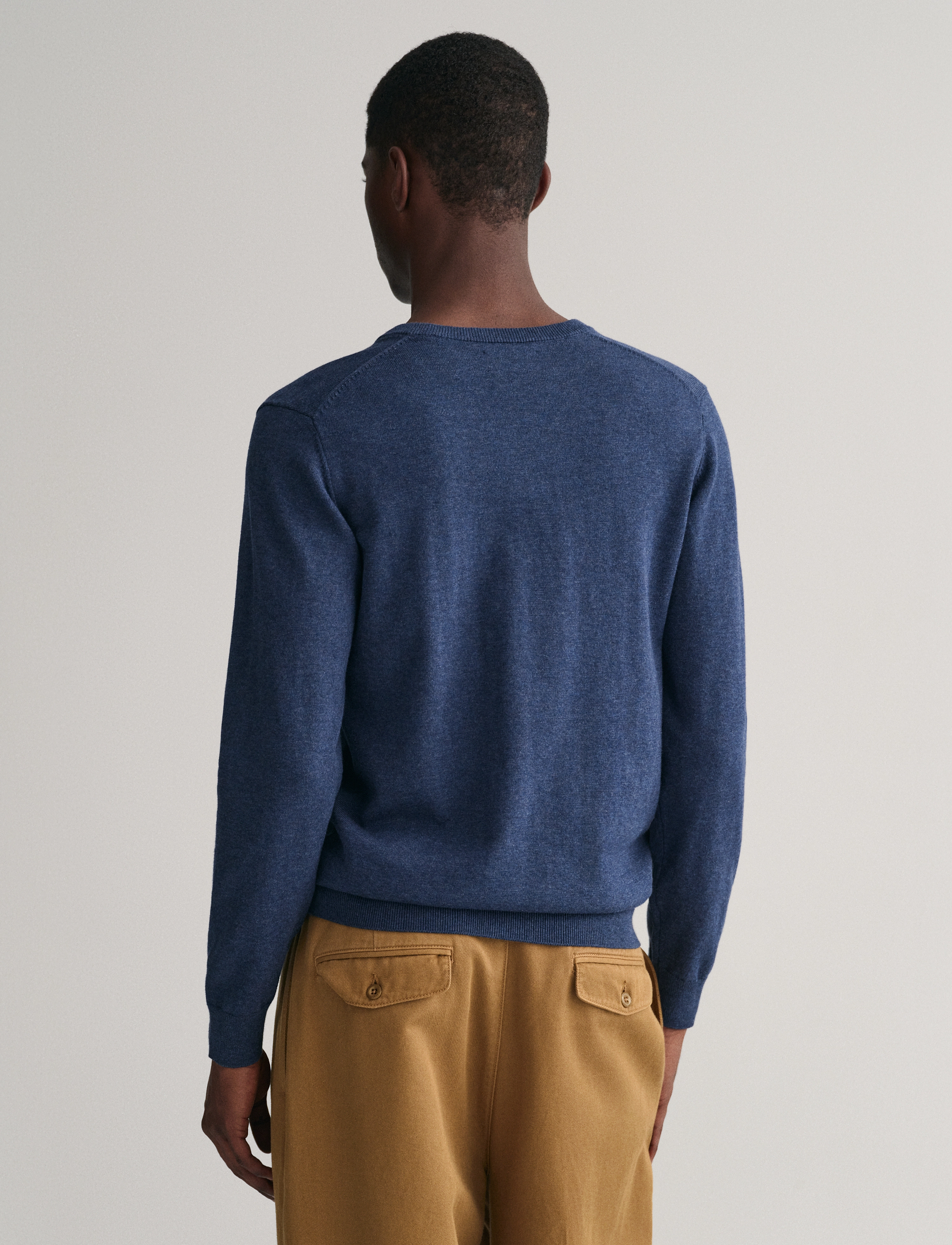 Gant - CLASSIC COTTON V-NECK - v-kaelusega kudumid - dark jeansblue melange - 3