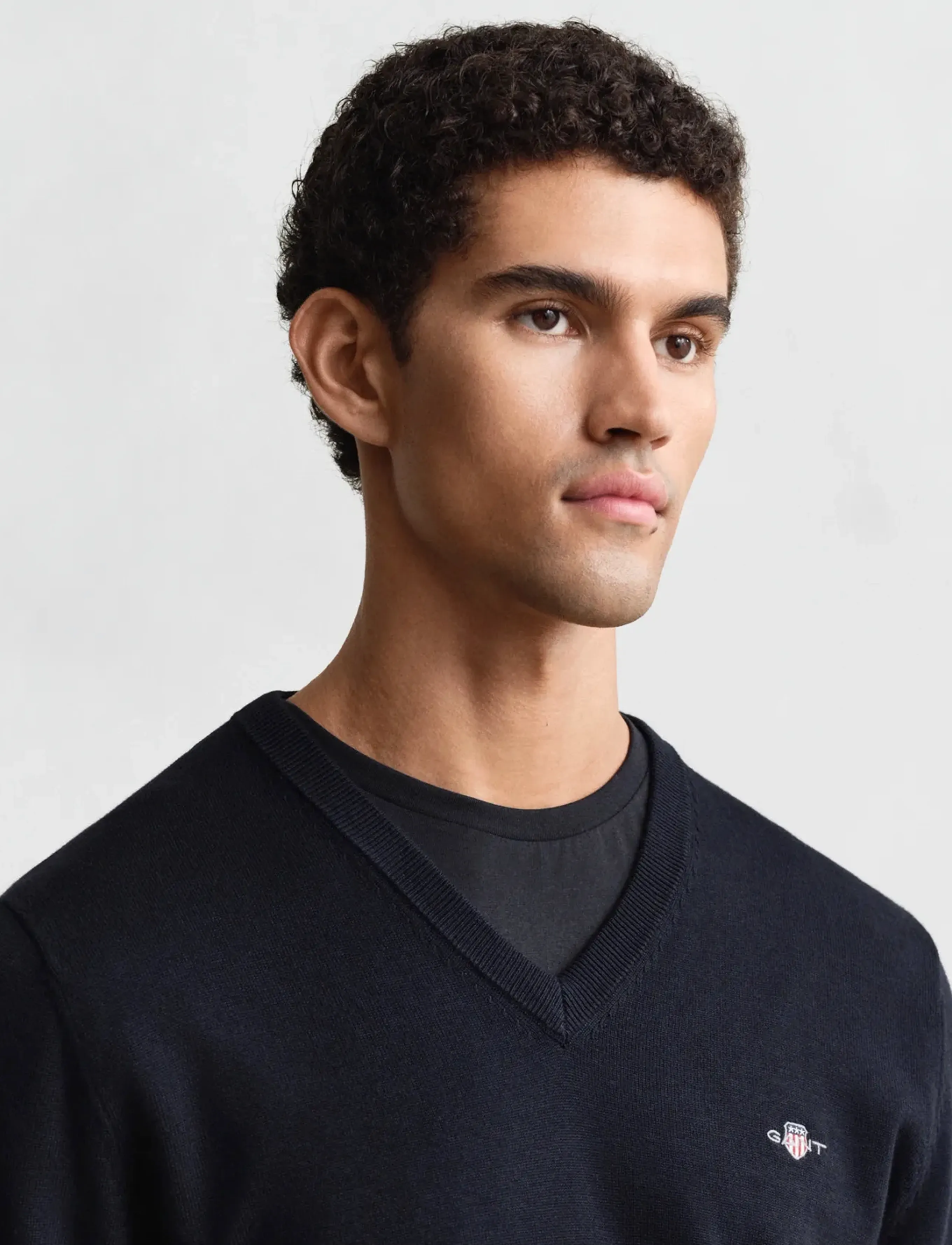 Gant - CLASSIC COTTON V-NECK - pulls col v - evening blue - 4