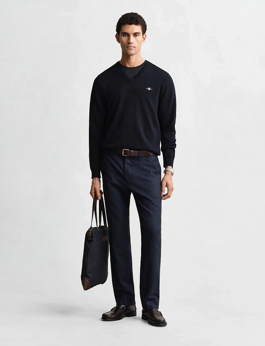 Gant - CLASSIC COTTON V-NECK - pulls col v - evening blue - 5