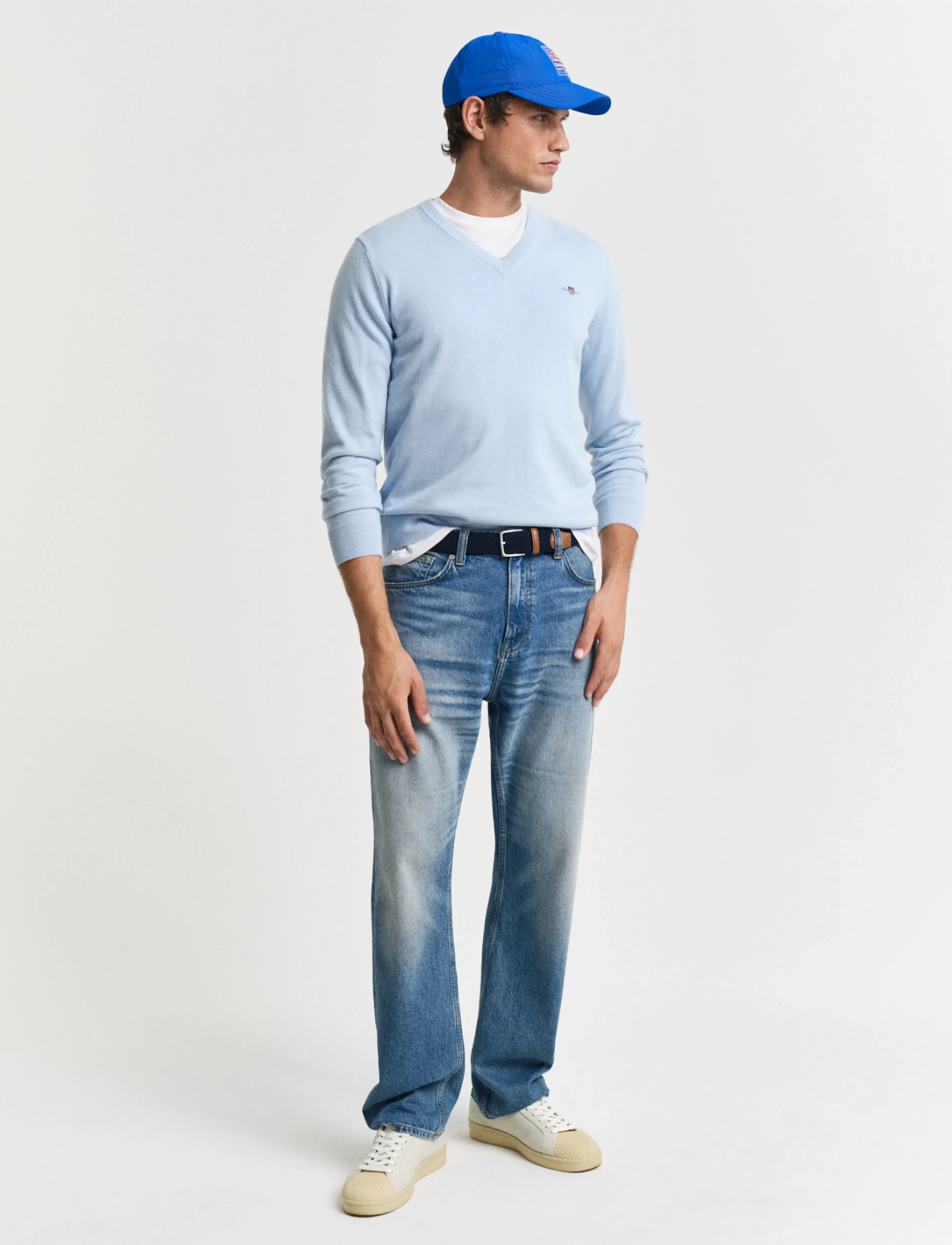 Gant - CLASSIC COTTON V-NECK - v-ausschnitt - fresh blue - 2