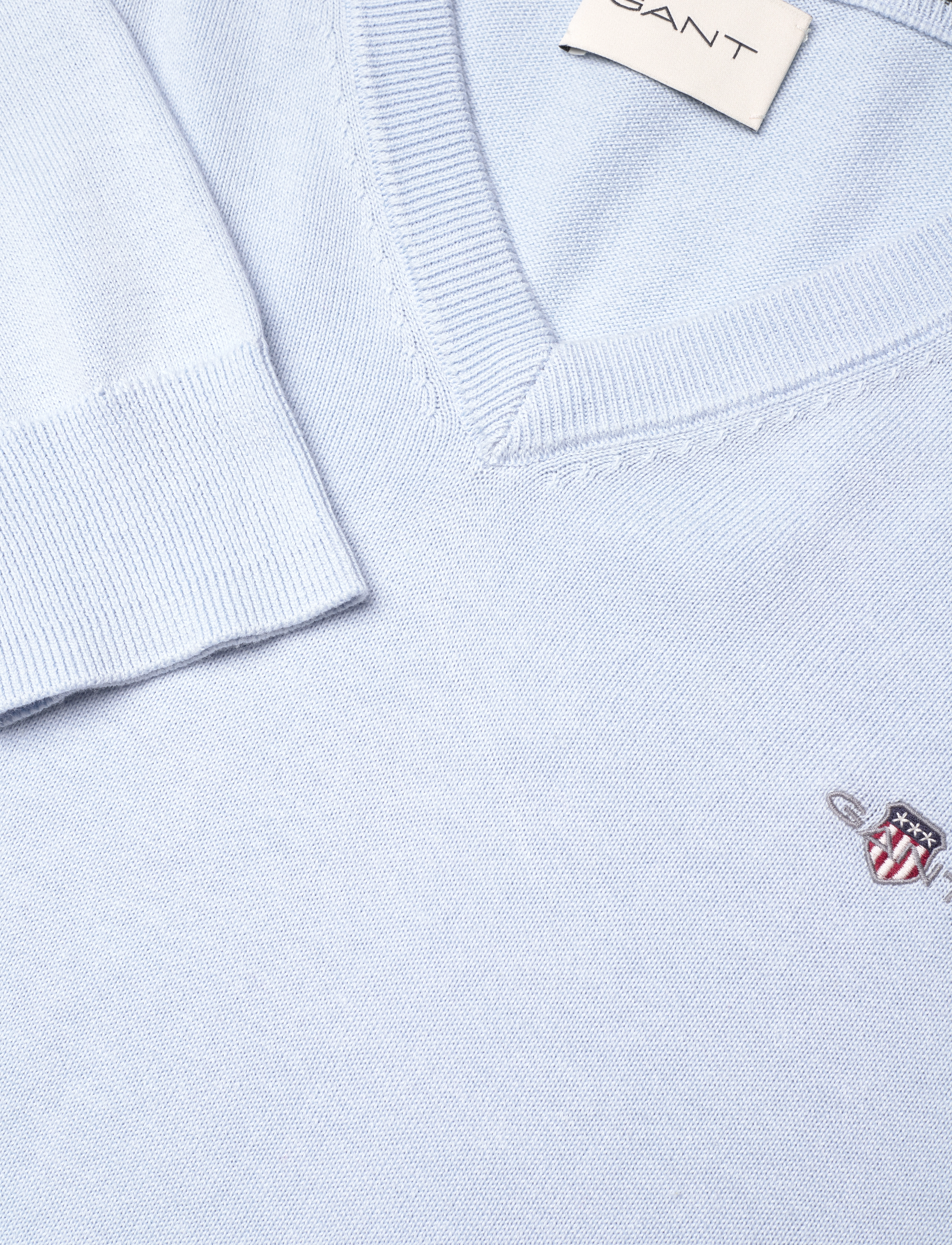 Gant - CLASSIC COTTON V-NECK - v-ausschnitt - fresh blue - 2