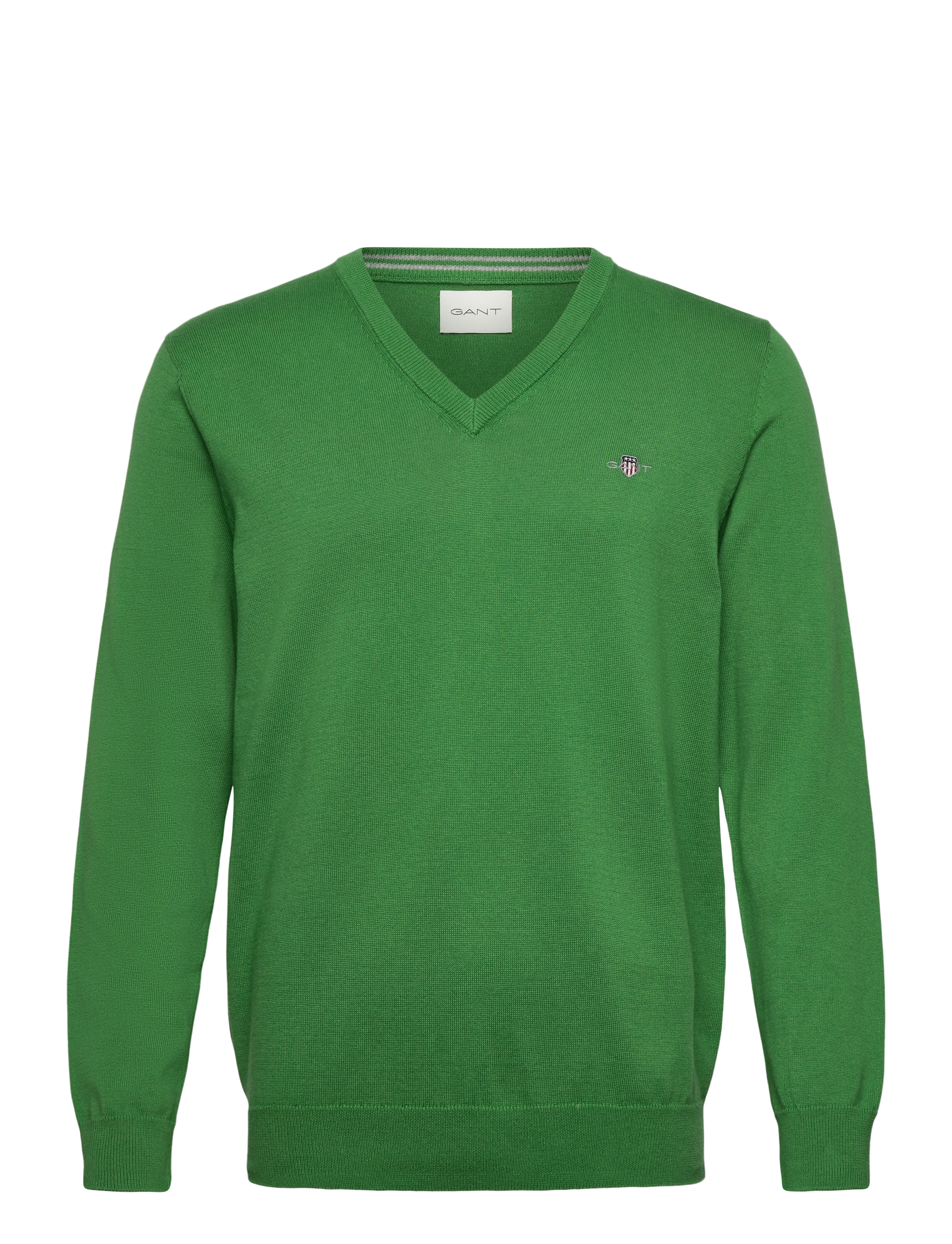 Gant Classic Cotton V-Neck, S, Knitwear, Grün - V-necks, Männerswear