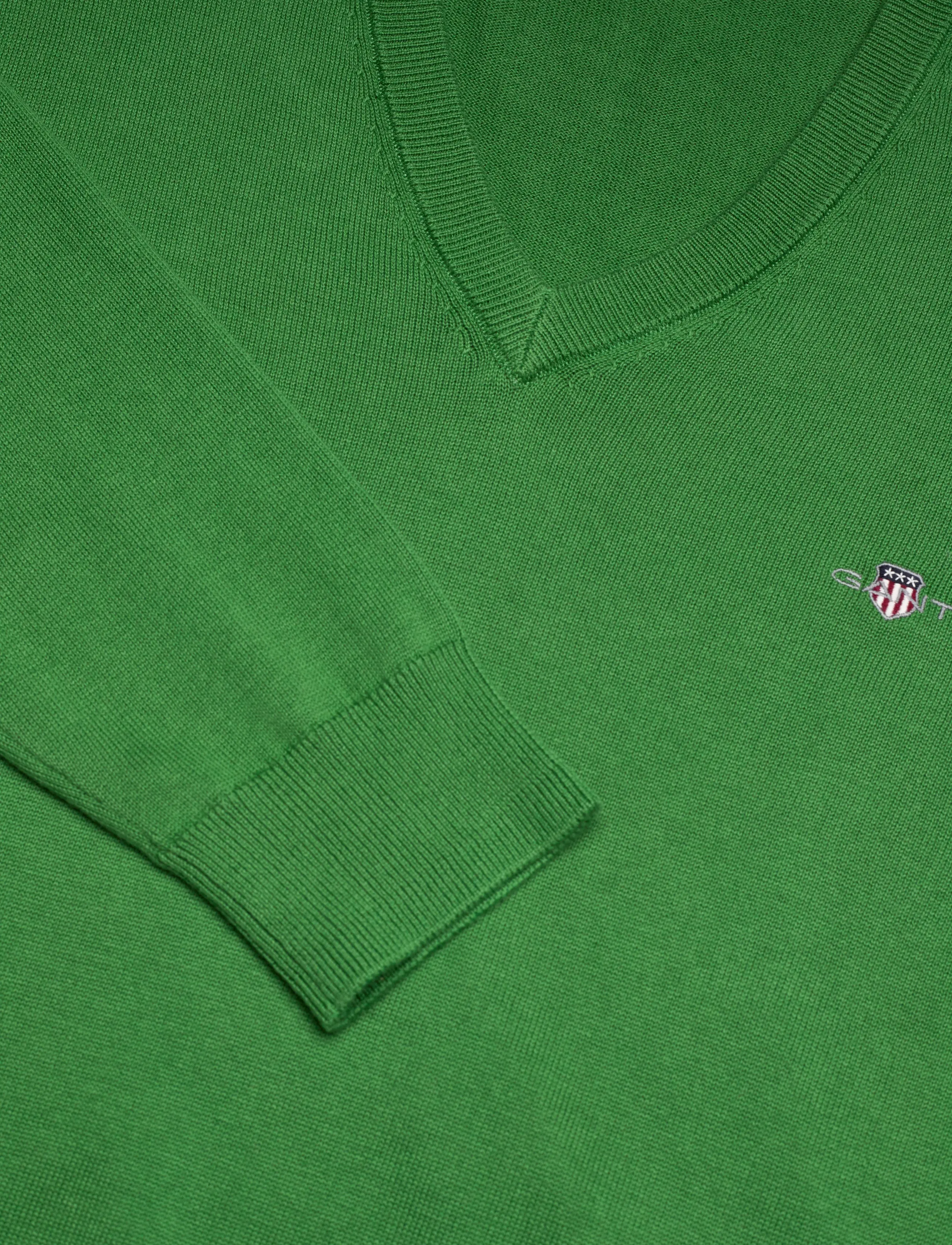 Gant - CLASSIC COTTON V-NECK - v-ausschnitt - grass green - 2