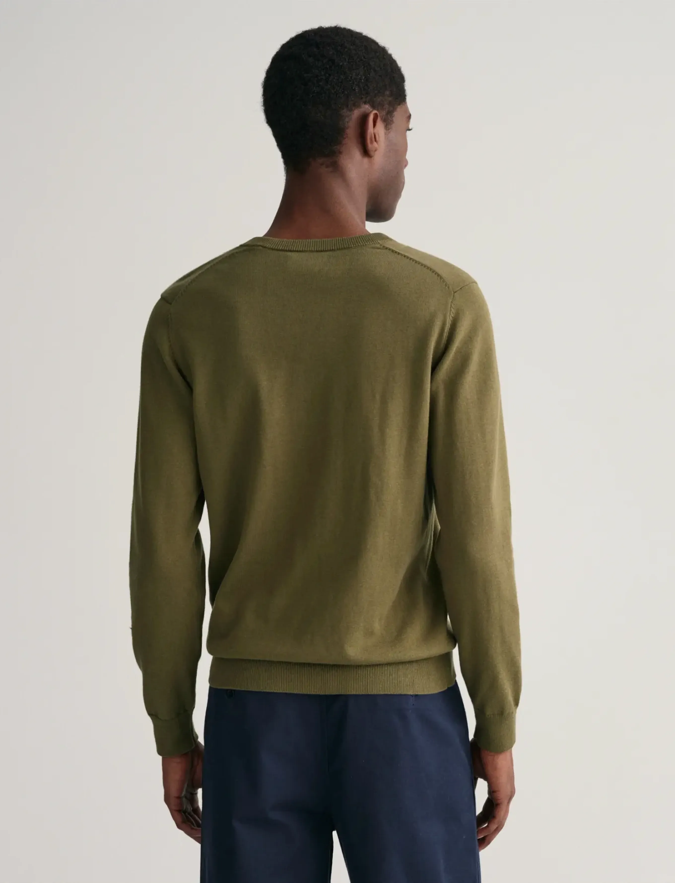 Gant - CLASSIC COTTON V-NECK - megztiniai su v formos apykakle - juniper green - 3