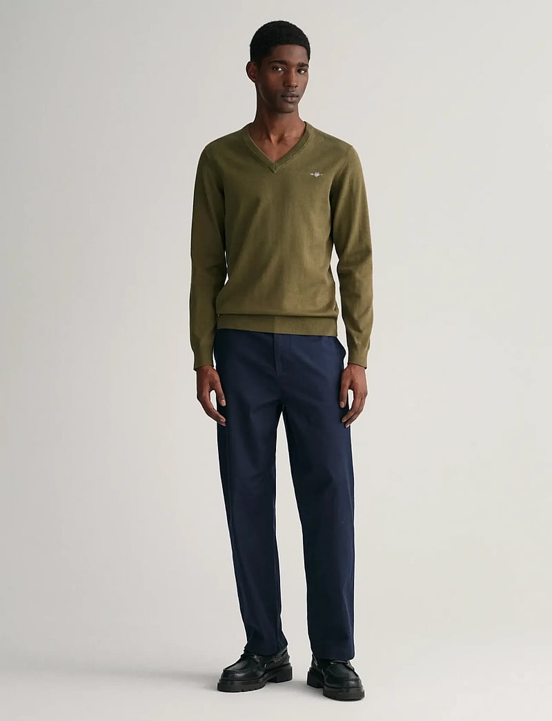 Gant - CLASSIC COTTON V-NECK - v-hals - juniper green - 5