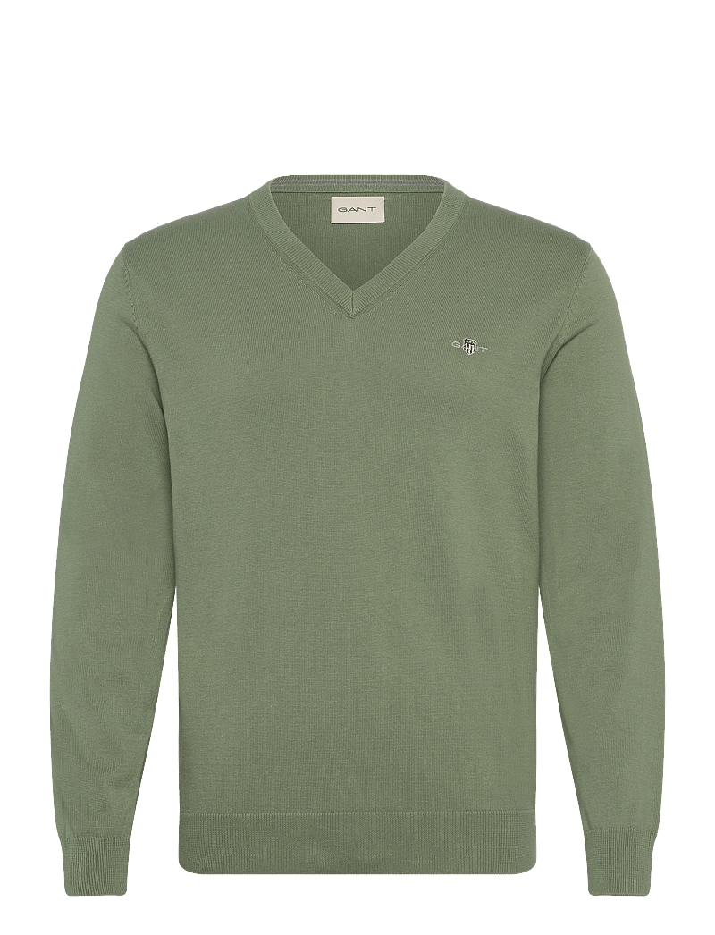 GANT - CLASSIC COTTON V-NECK - adījumi ar v veida kakla izgriezumu - kalamata green - 1