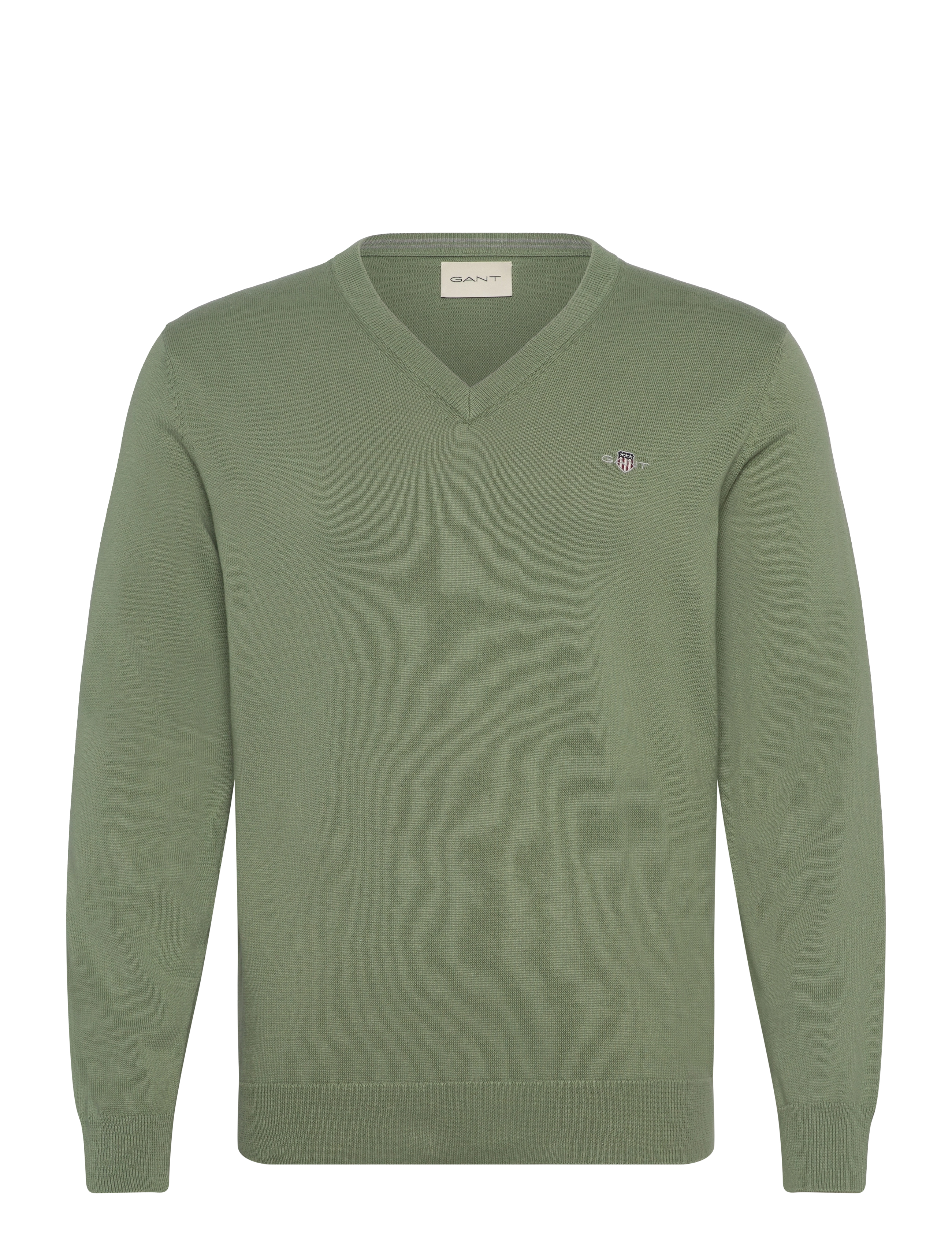 Gant CLASSIC COTTON V-NECK - Gant - KALAMATA GREEN / khaki/green