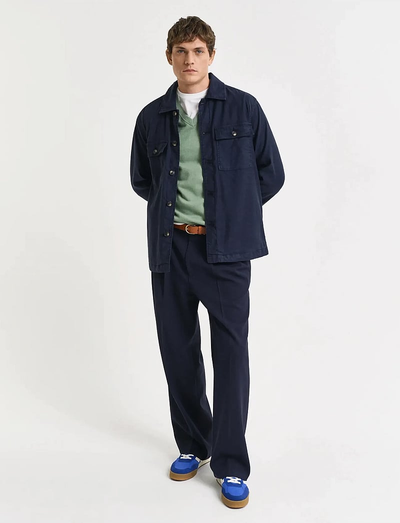 GANT - CLASSIC COTTON V-NECK - adījumi ar v veida kakla izgriezumu - kalamata green - 5