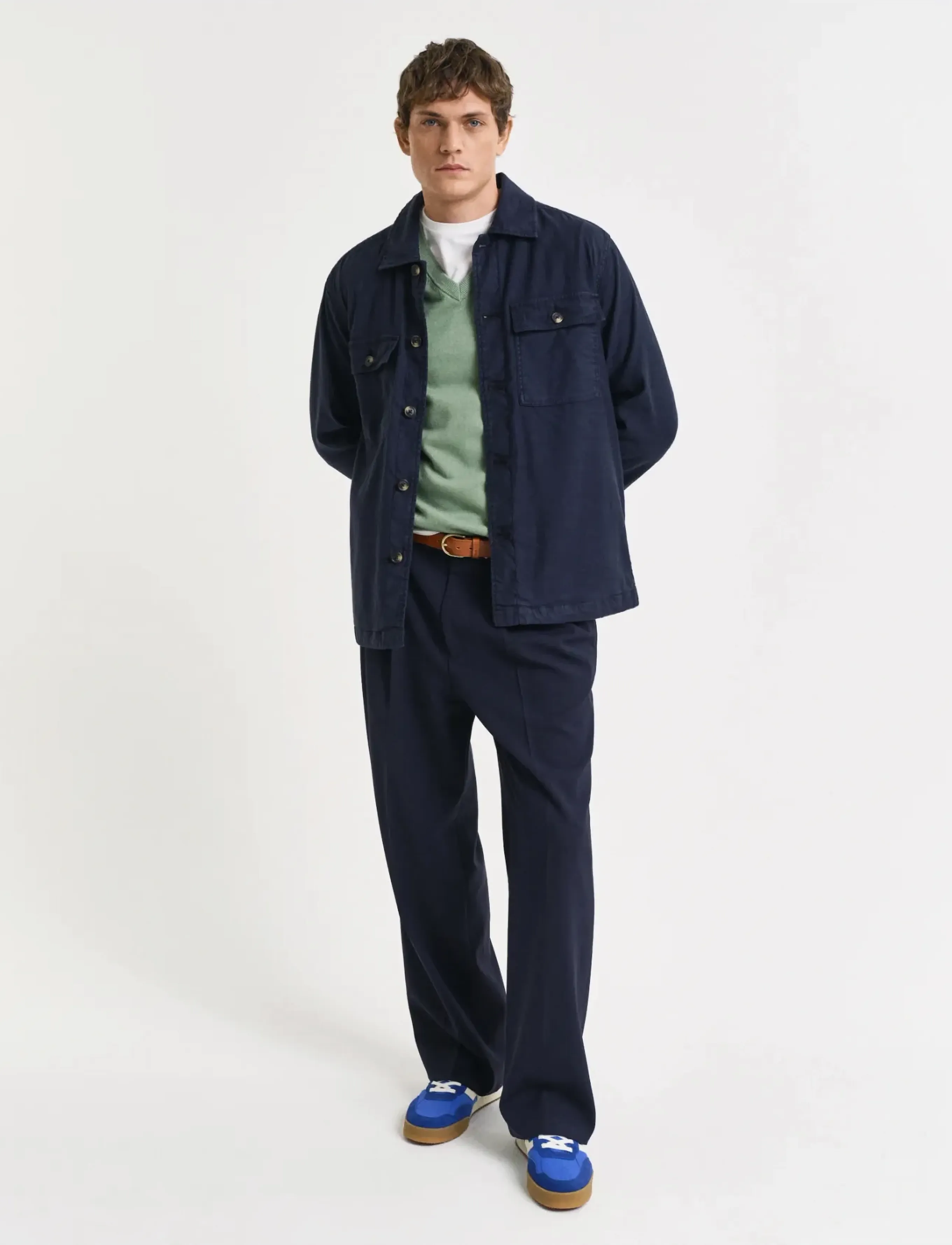 Gant - CLASSIC COTTON V-NECK - v-kaelusega kudumid - kalamata green - 5
