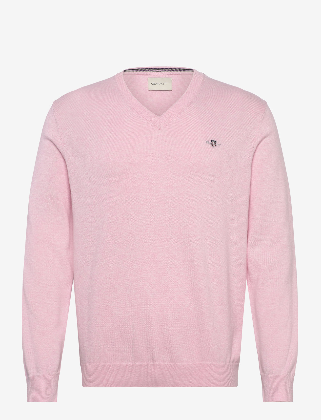 Gant - CLASSIC COTTON V-NECK - v-hals - light pink melange - 1