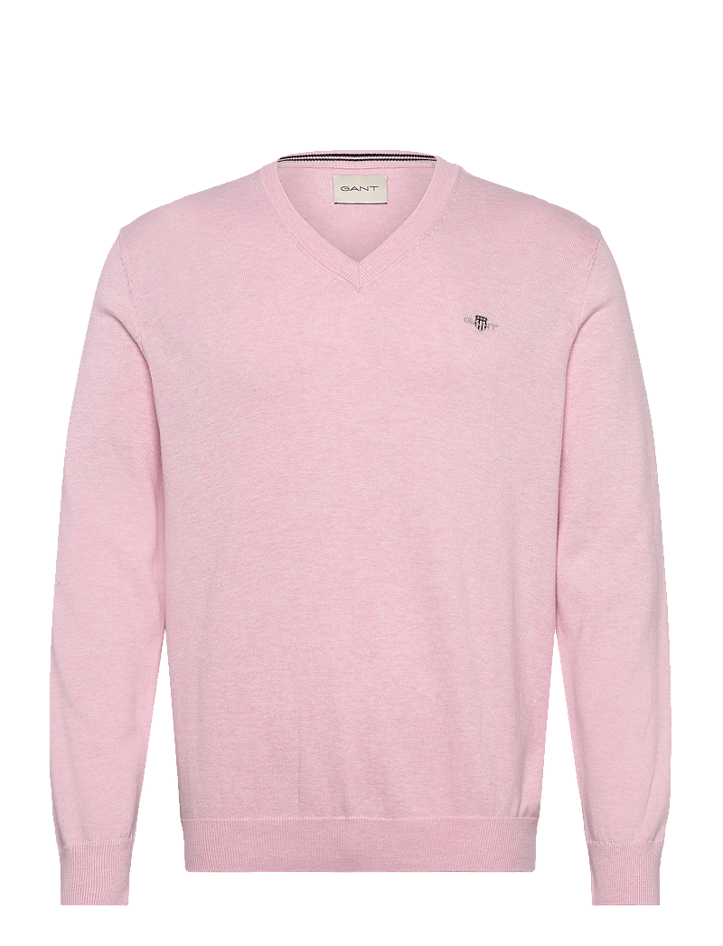 Gant - CLASSIC COTTON V-NECK - v-hals - light pink melange - 1