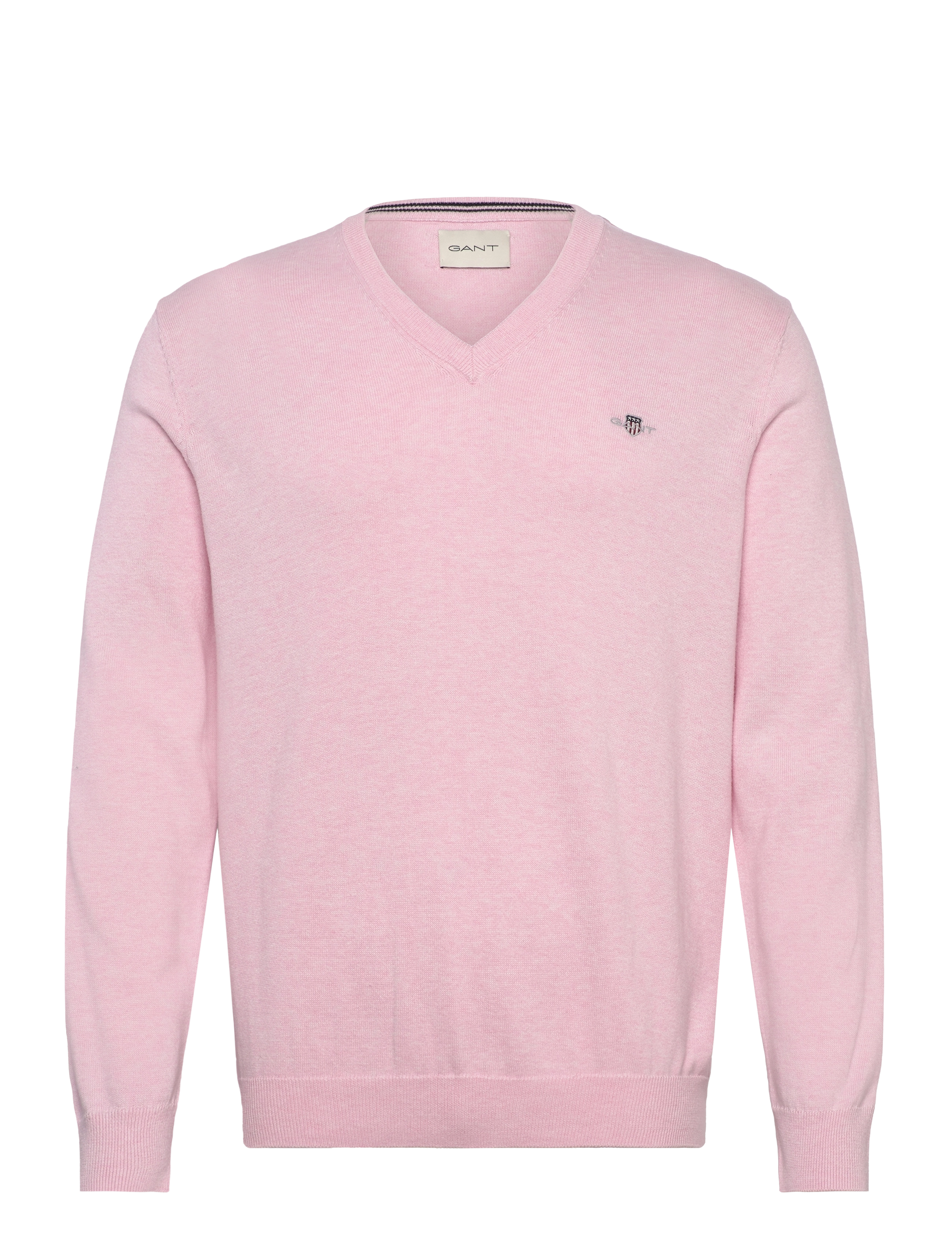 Gant CLASSIC COTTON V-NECK - Gant - LIGHT PINK MELANGE / pink/rose
