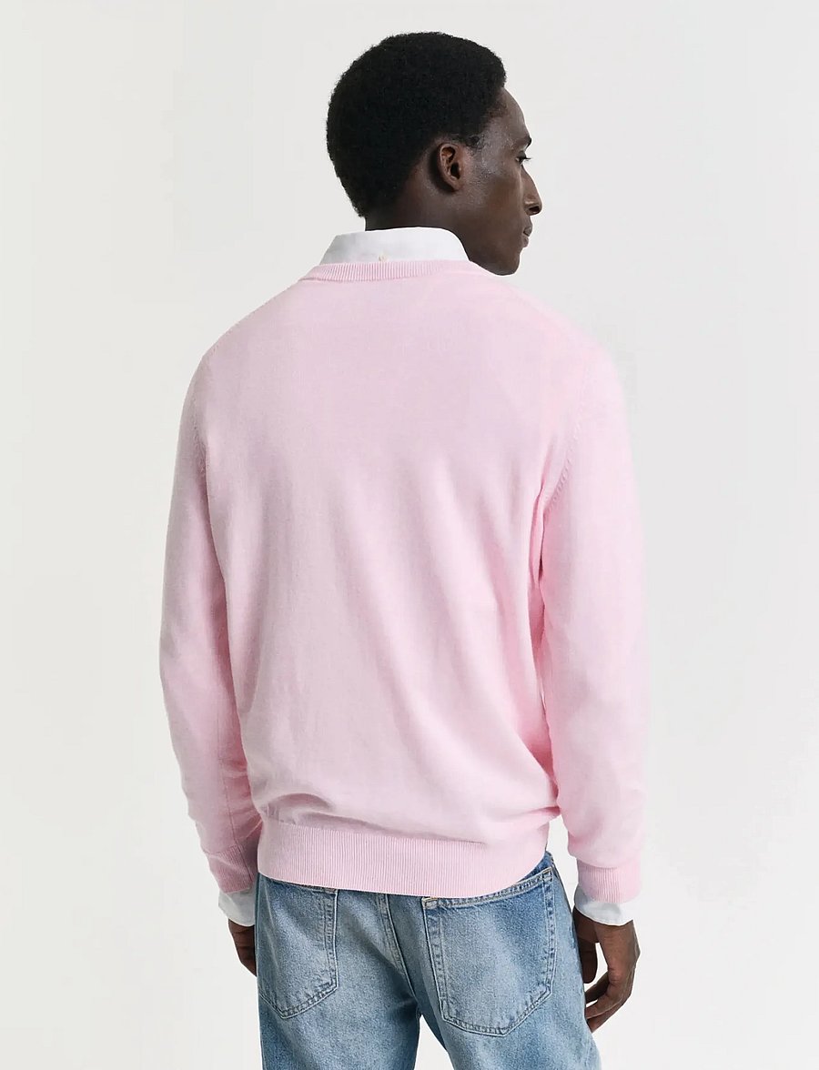 Gant - CLASSIC COTTON V-NECK - v-kaelusega kudumid - light pink melange - 3