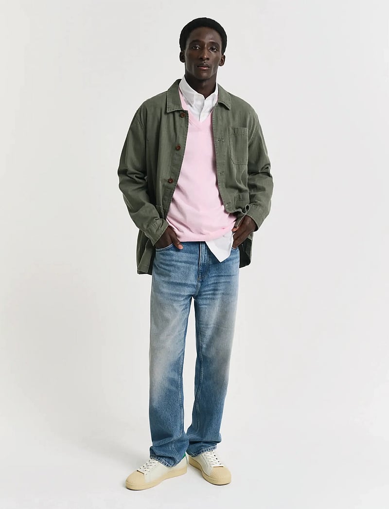Gant - CLASSIC COTTON V-NECK - v-hals - light pink melange - 5