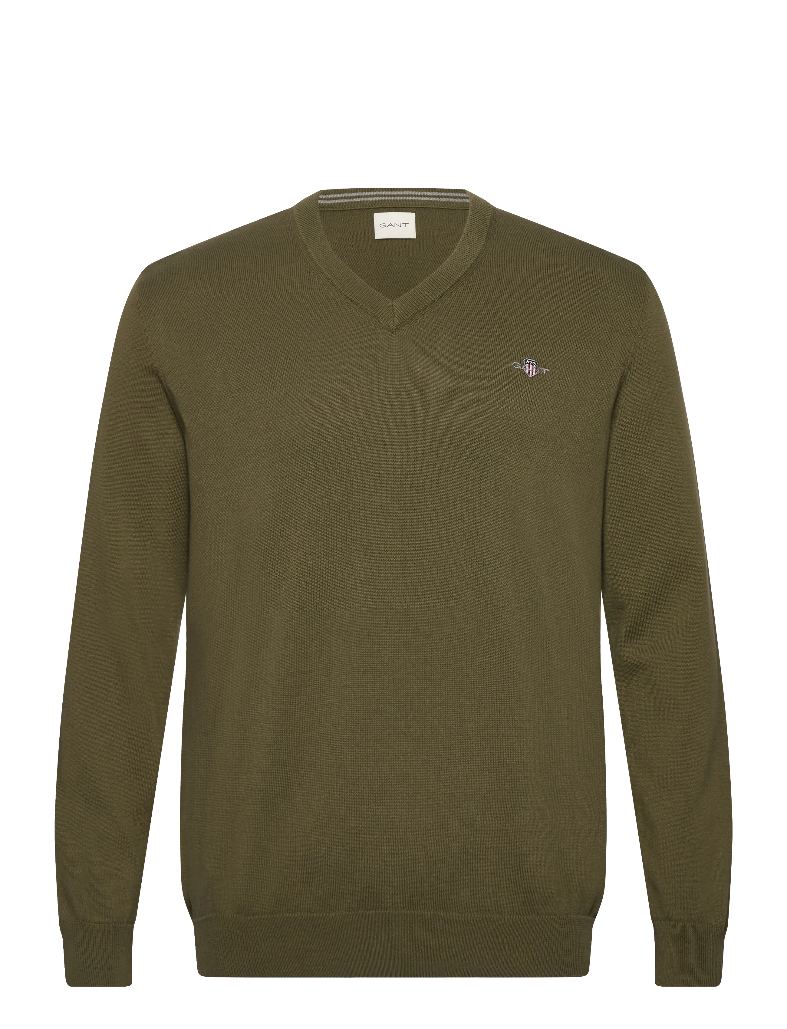 Gant CLASSIC COTTON V-NECK - Gant - MOSS GREEN / green