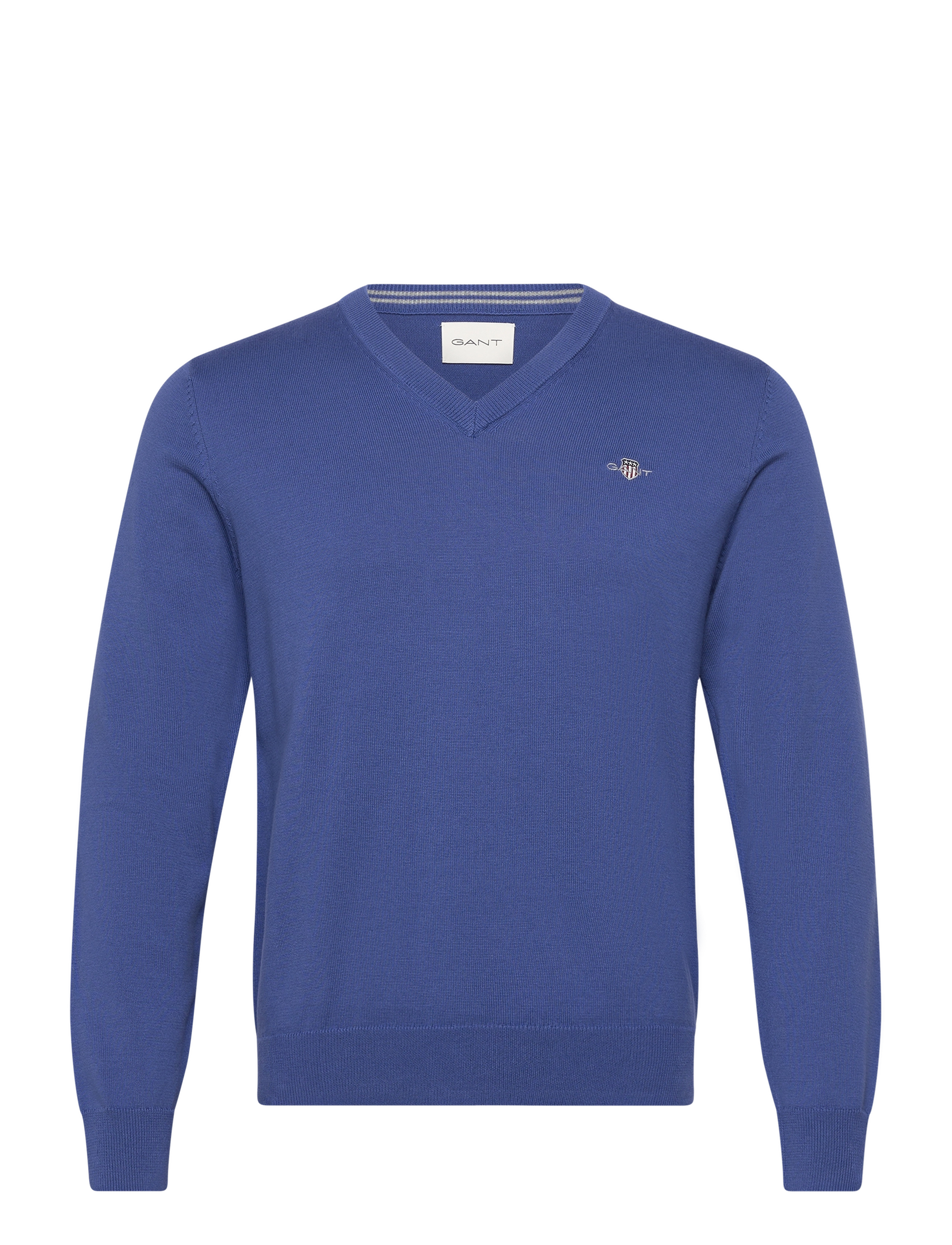 Gant - CLASSIC COTTON V-NECK - trøjer - rich blue - 1