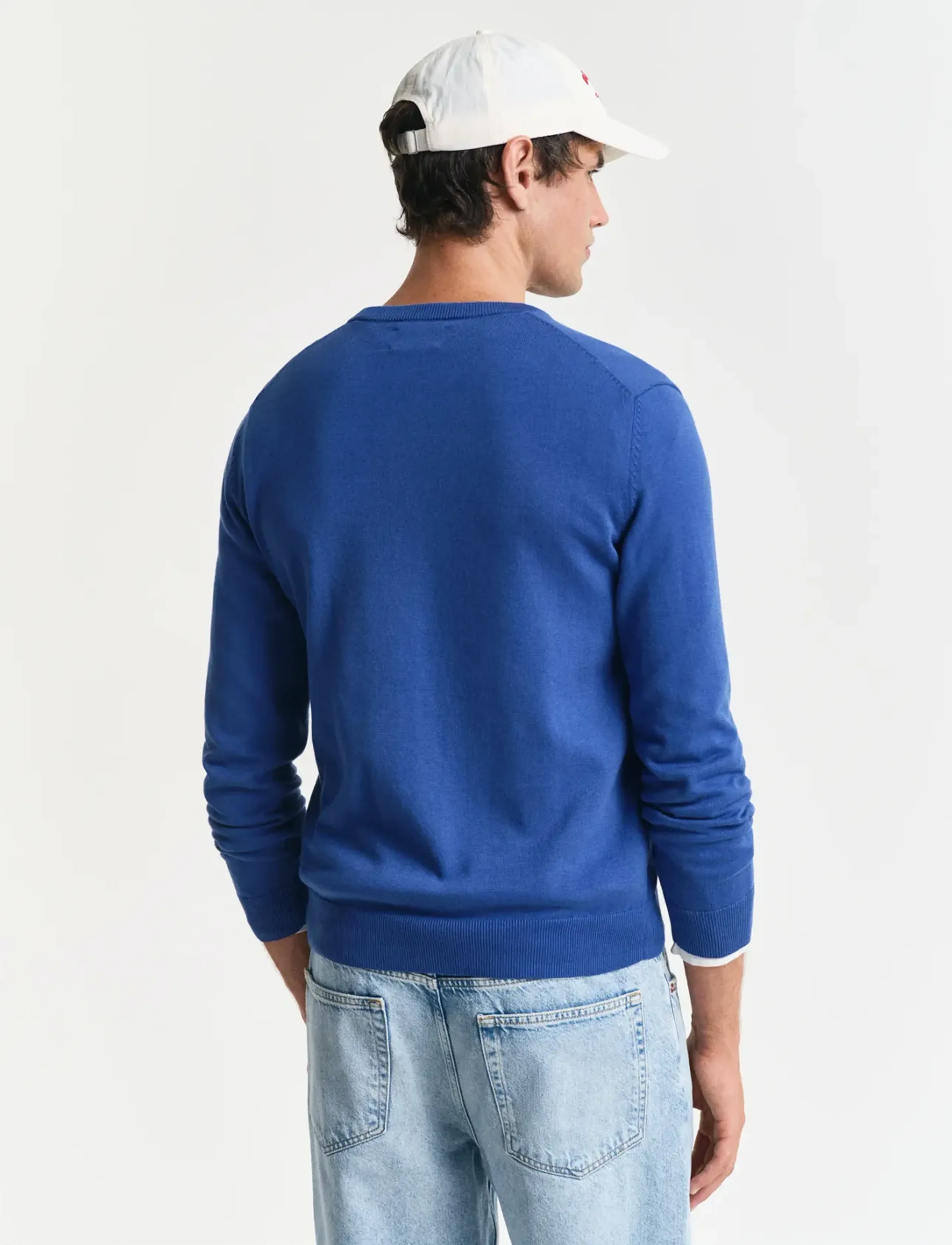 Gant - CLASSIC COTTON V-NECK - trøjer - rich blue - 3