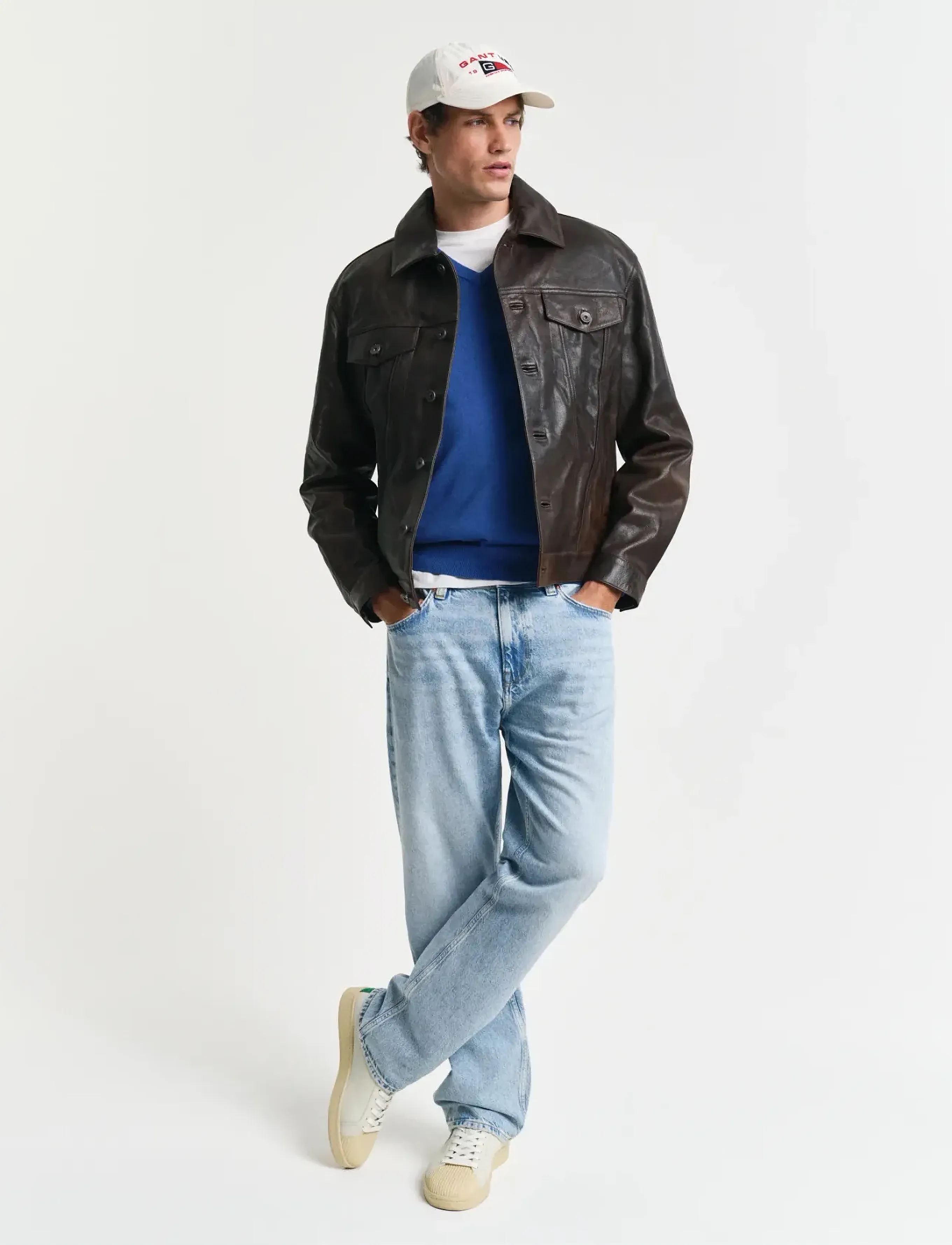 Gant - CLASSIC COTTON V-NECK - trøjer - rich blue - 5