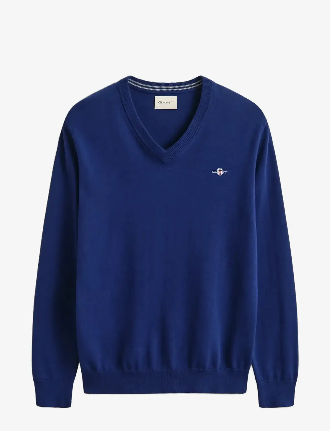 GANT - CLASSIC COTTON V-NECK - prjónað v-hálsmál - rich navy - 1