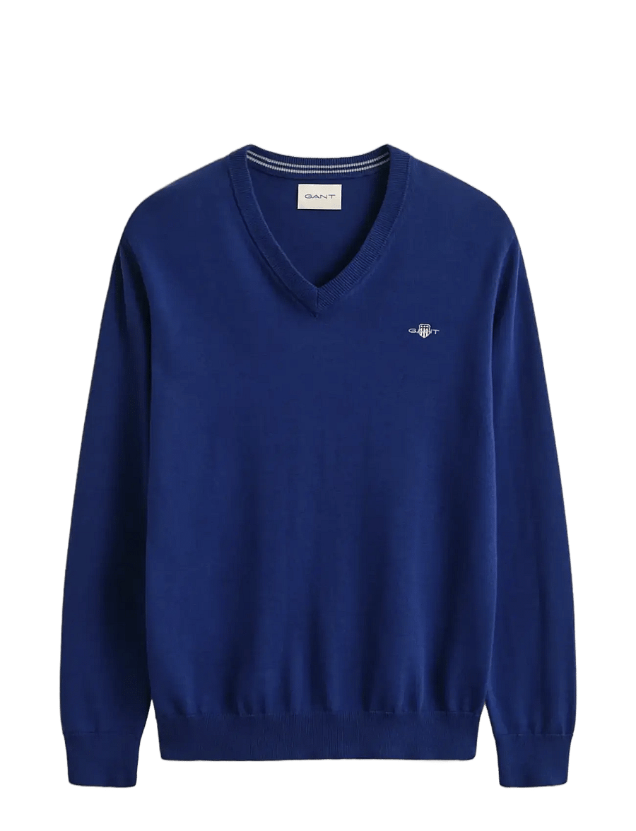 Gant - CLASSIC COTTON V-NECK - v-kaelusega kudumid - rich navy - 1
