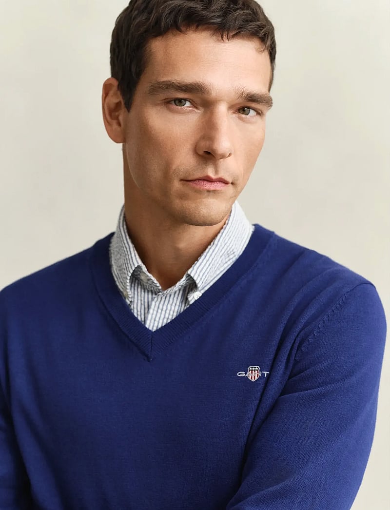 Gant - CLASSIC COTTON V-NECK - v-hals - rich navy - 3