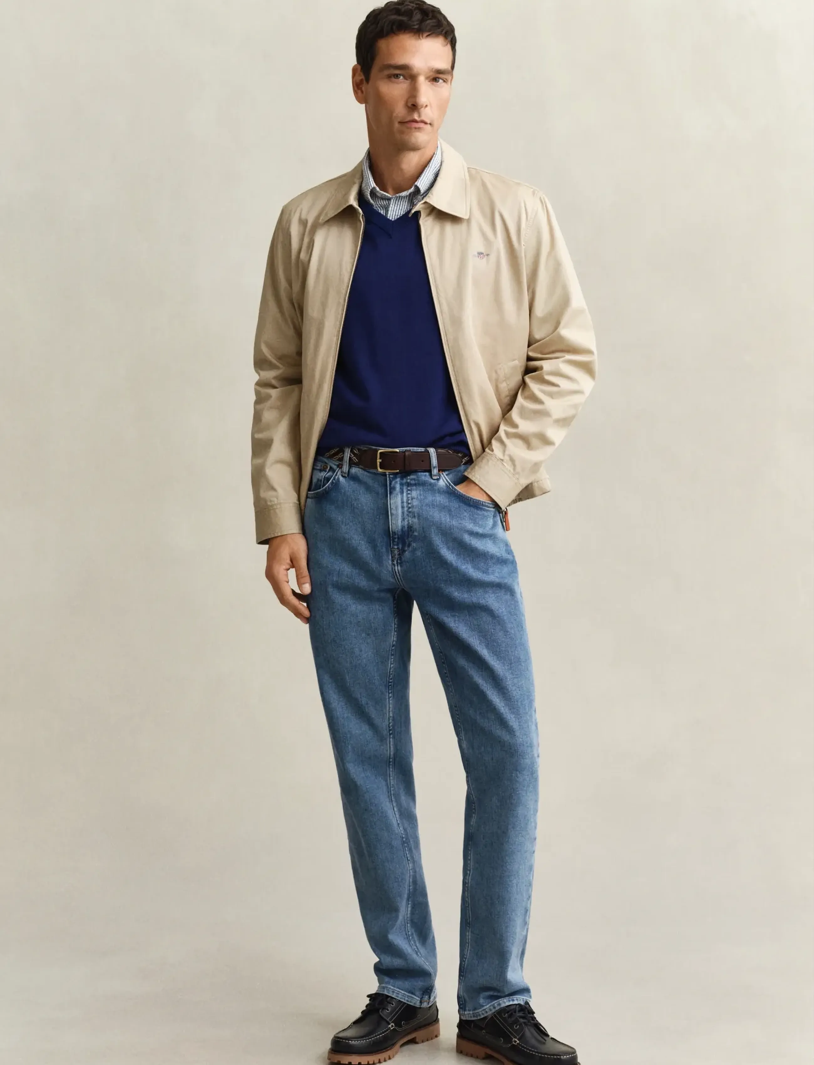 Gant - CLASSIC COTTON V-NECK - v-kaelusega kudumid - rich navy - 4