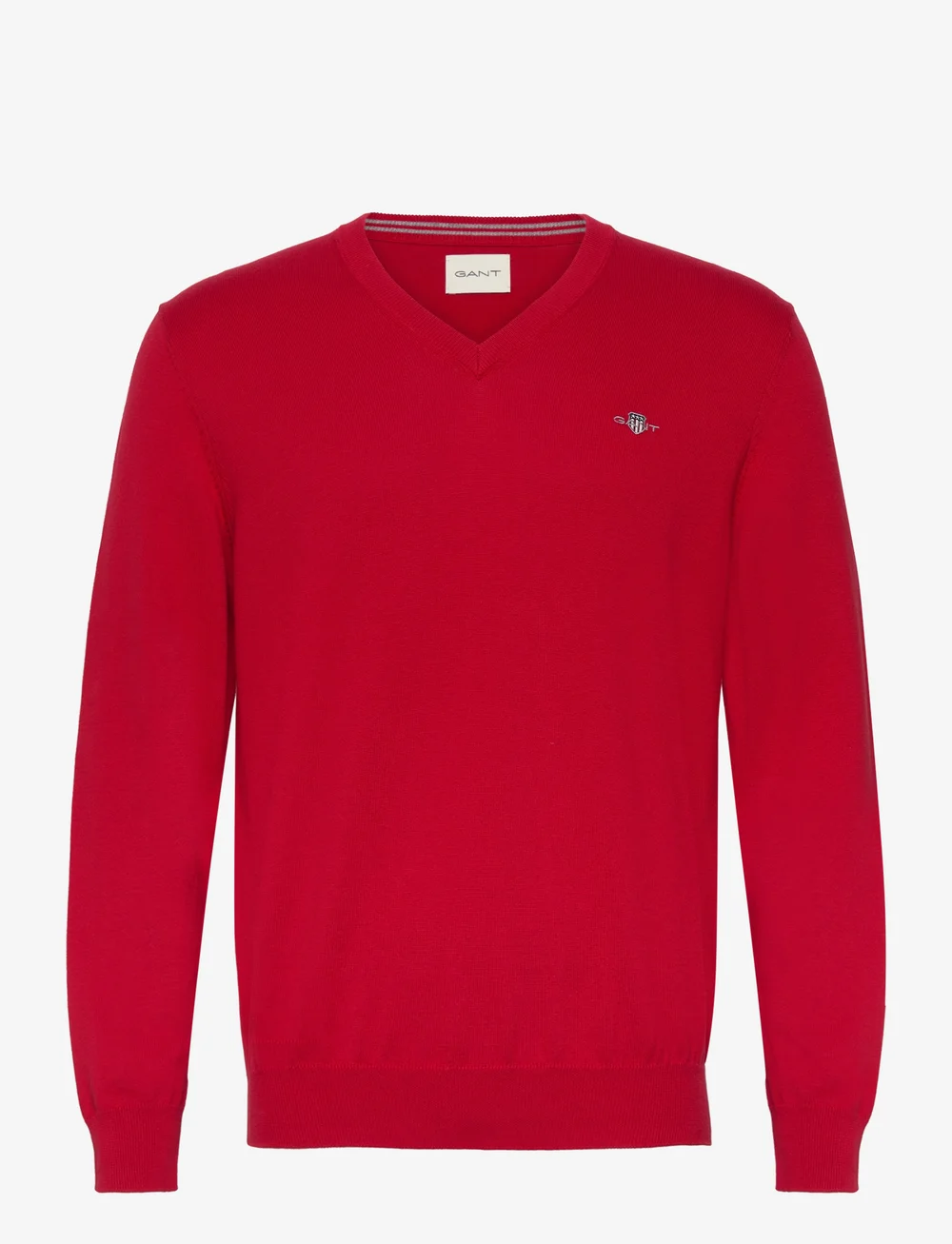 GANT - CLASSIC COTTON V-NECK - knitted v-necks - ruby red - 0