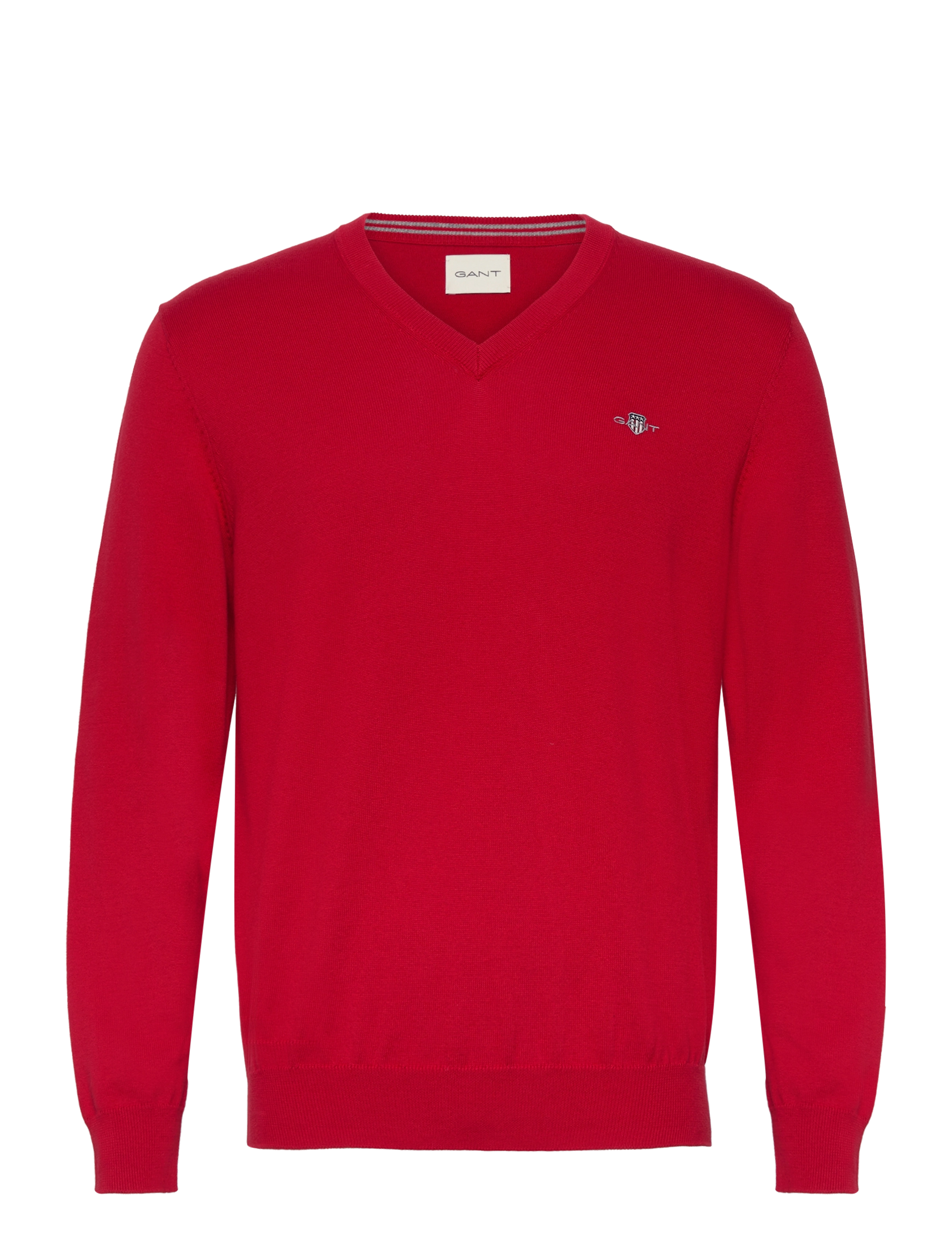 Gant CLASSIC COTTON V-NECK - Kläder - RUBY RED / red