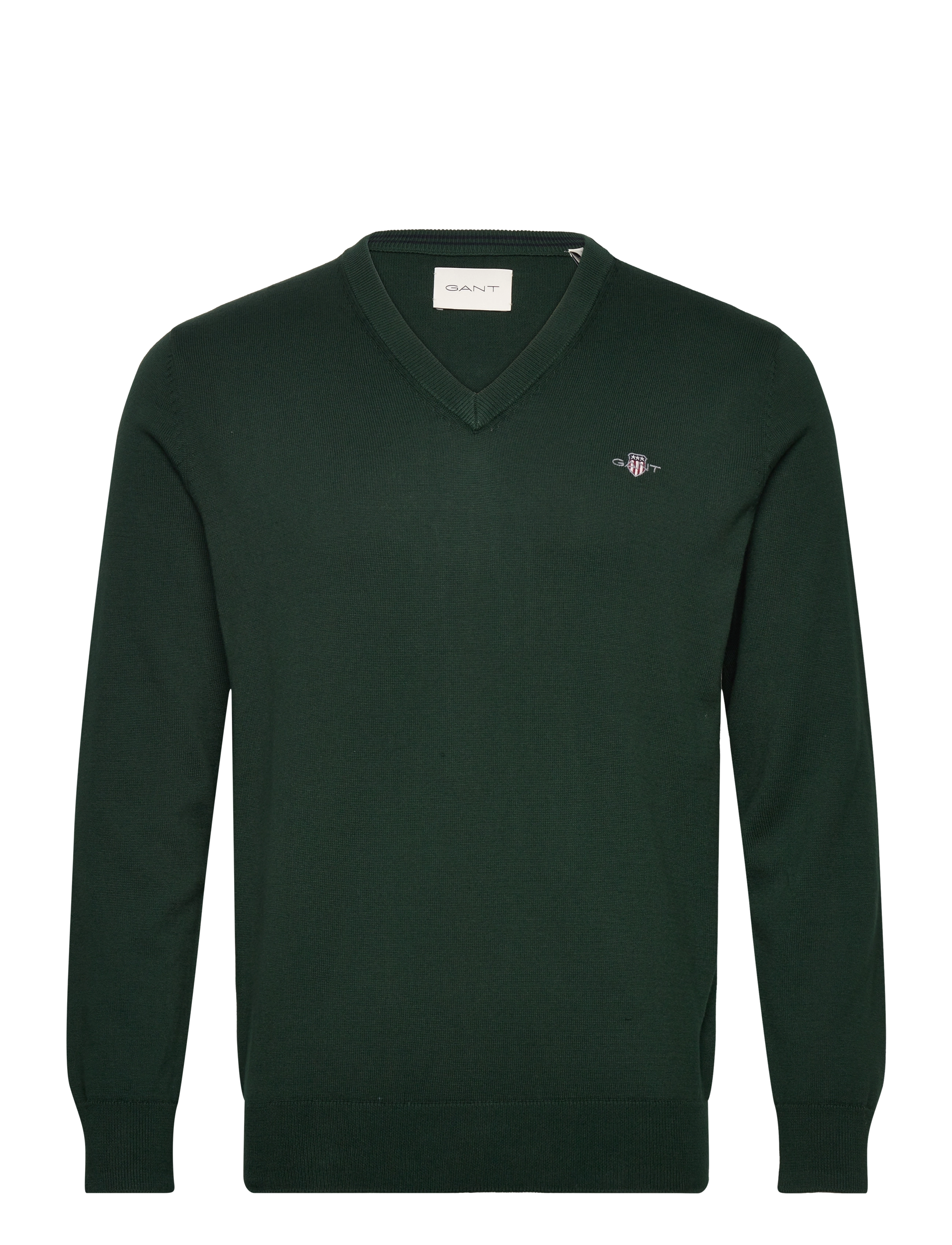 Gant - CLASSIC COTTON V-NECK - v-kaelusega kudumid - tartan green - 1