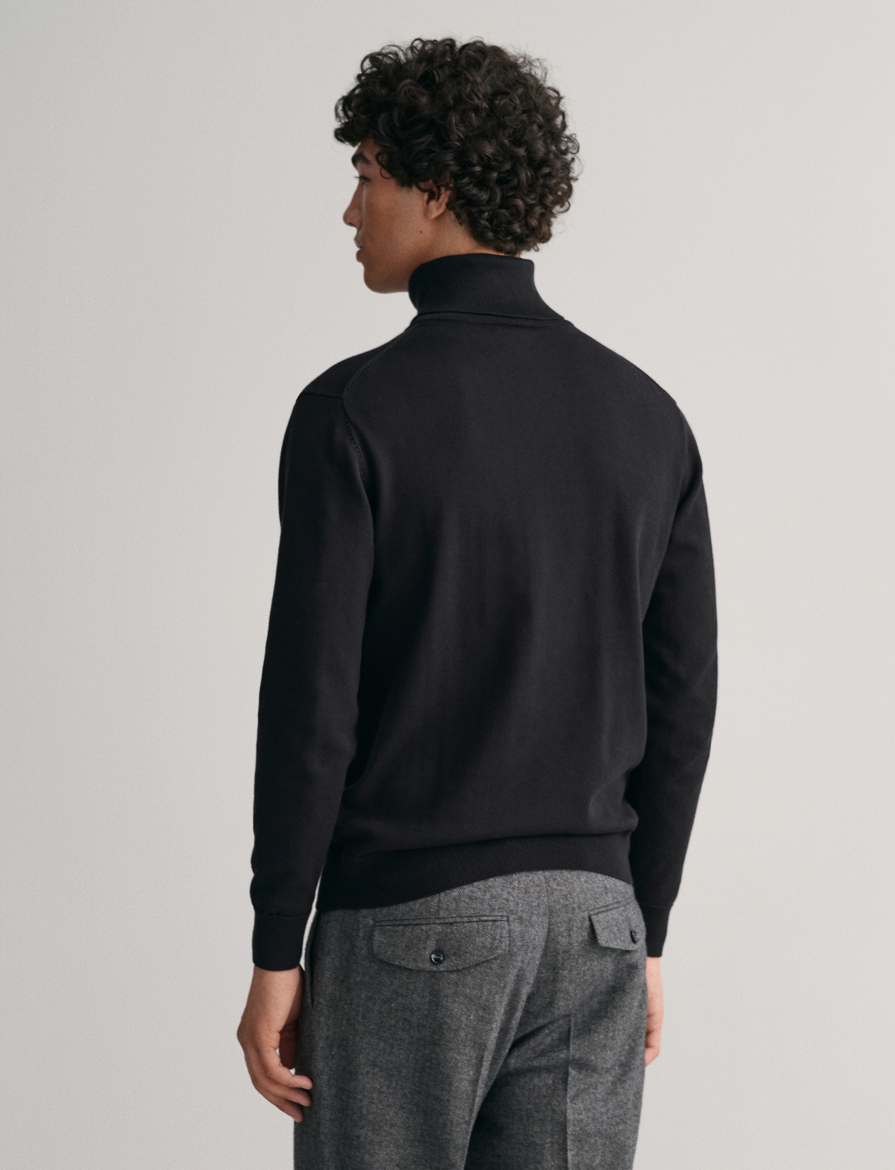 Gant - CLASSIC COTTON ROLLERNECK - black - 3