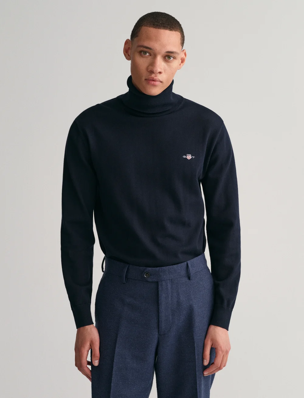 GANT - CLASSIC COTTON ROLLERNECK - kõrge kaelusega džemprid - evening blue - 0