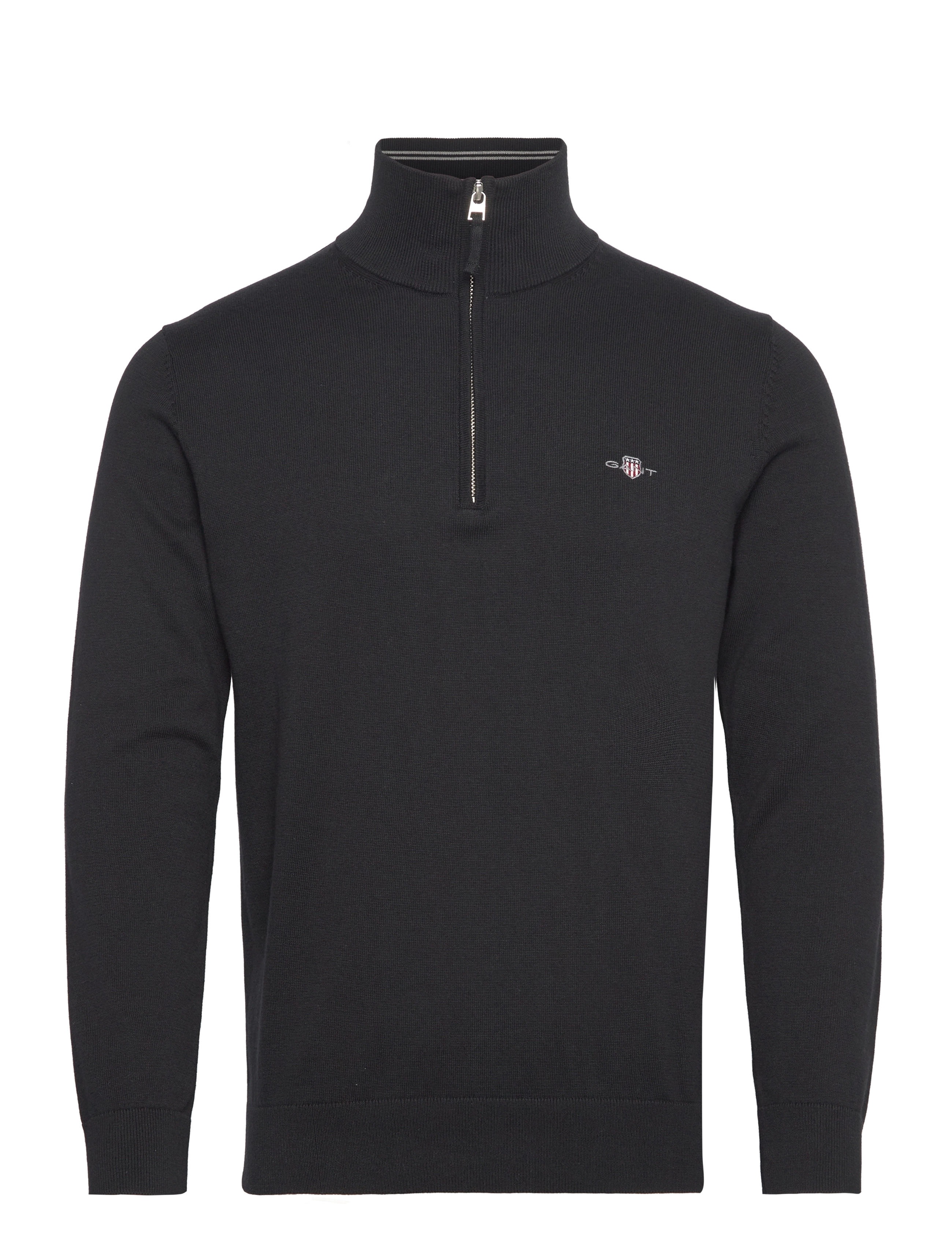 Gant CLASSIC COTTON HALF ZIP - Halfzip strik - BLACK / black