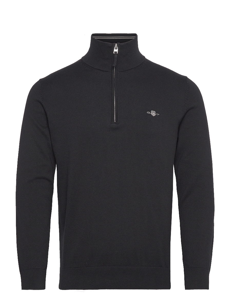 Gant - CLASSIC COTTON HALF ZIP - pullover mit halbem reißverschluss - black - 1